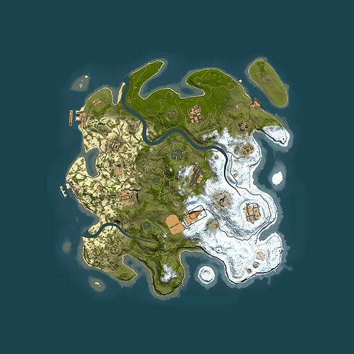 Rust map seed 57890755, 3500x3500m top-down preview