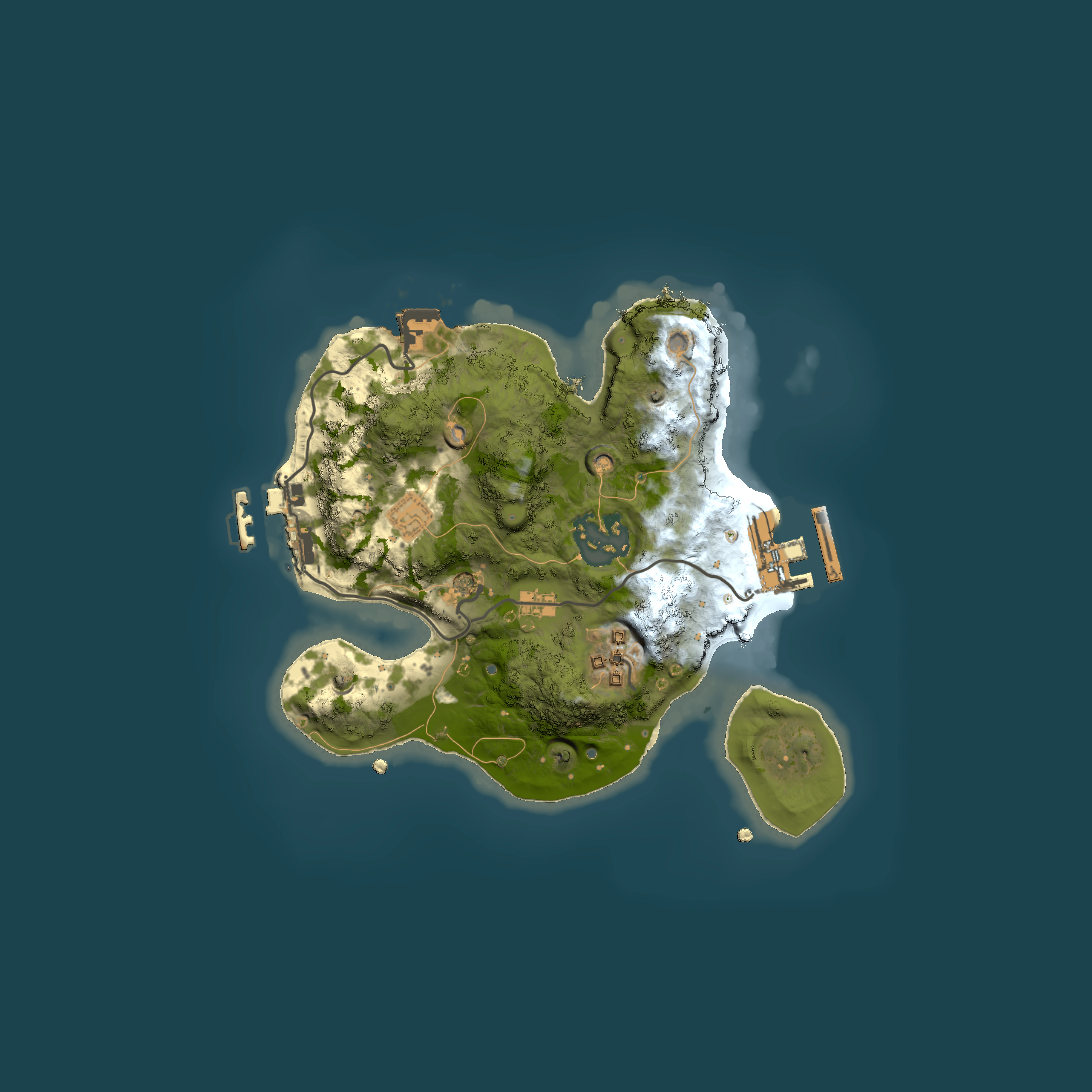 Full top-down render of Rust map seed 1014918166, 2000x2000m