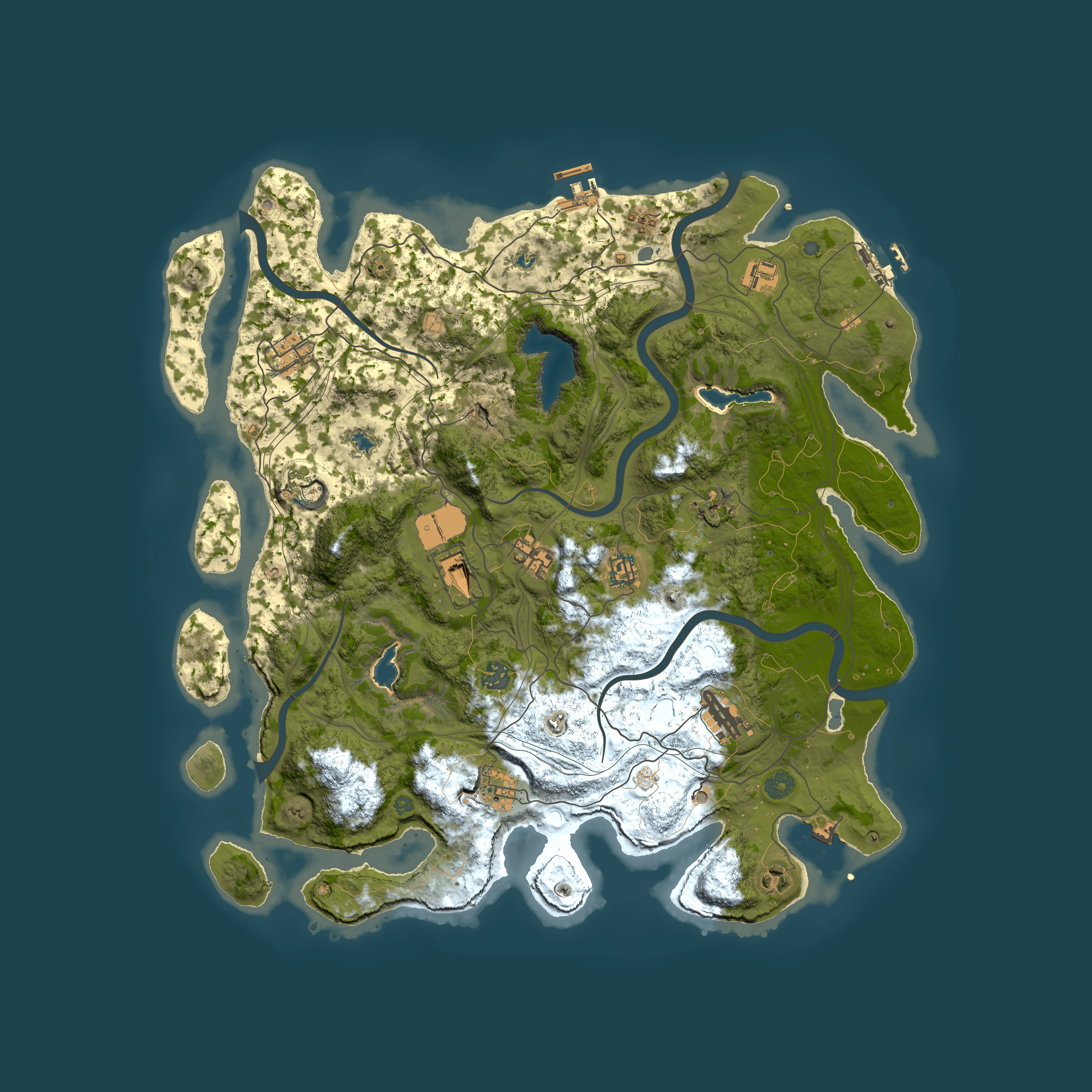 Full top-down render of Rust map seed 1124964425, 4500x4500m