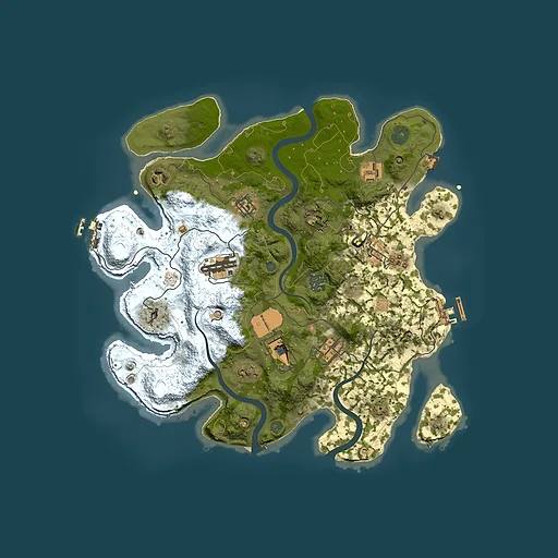 Rust map seed 233973289, 3500x3500m top-down preview