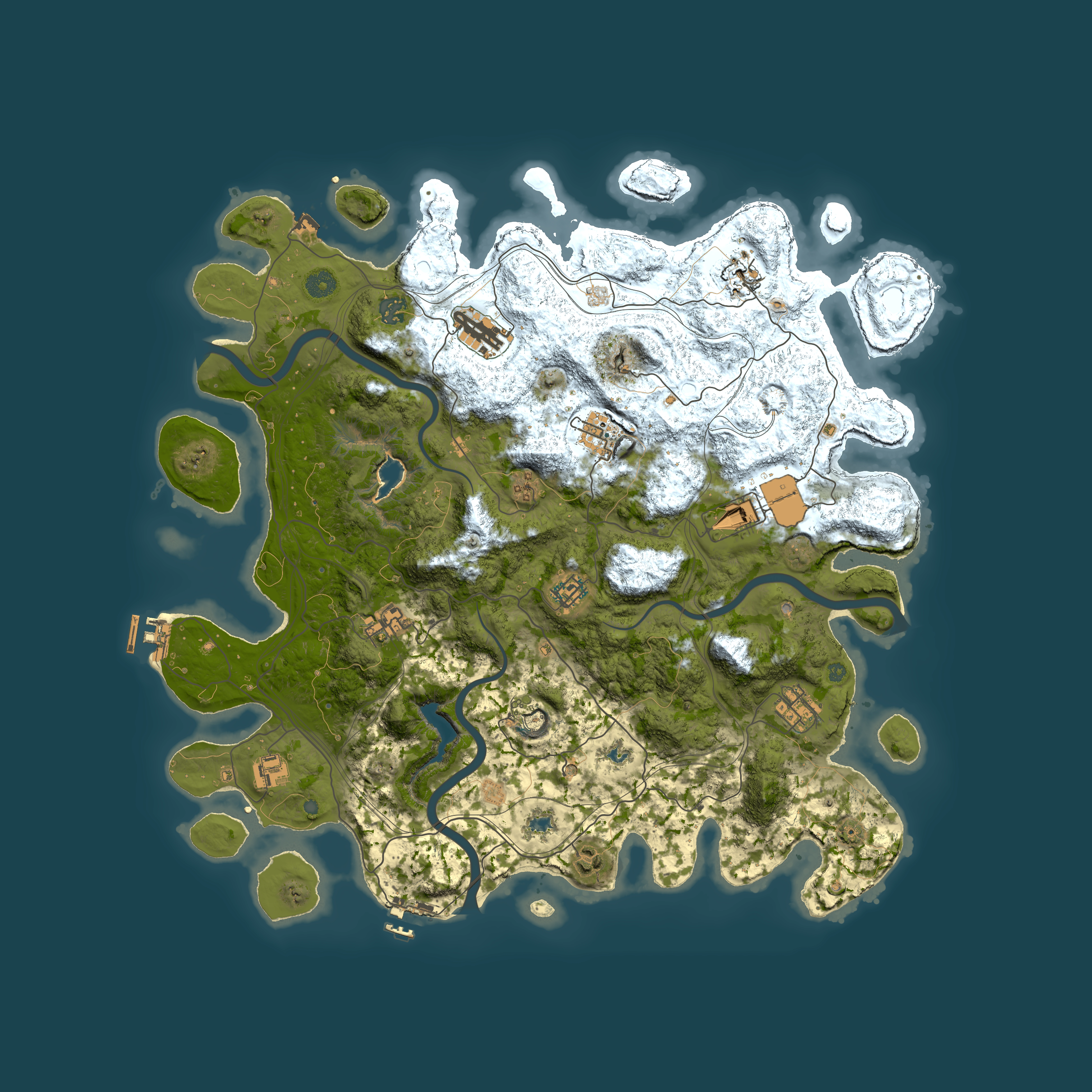 Full top-down render of Rust map seed 1429802264, 4500x4500m