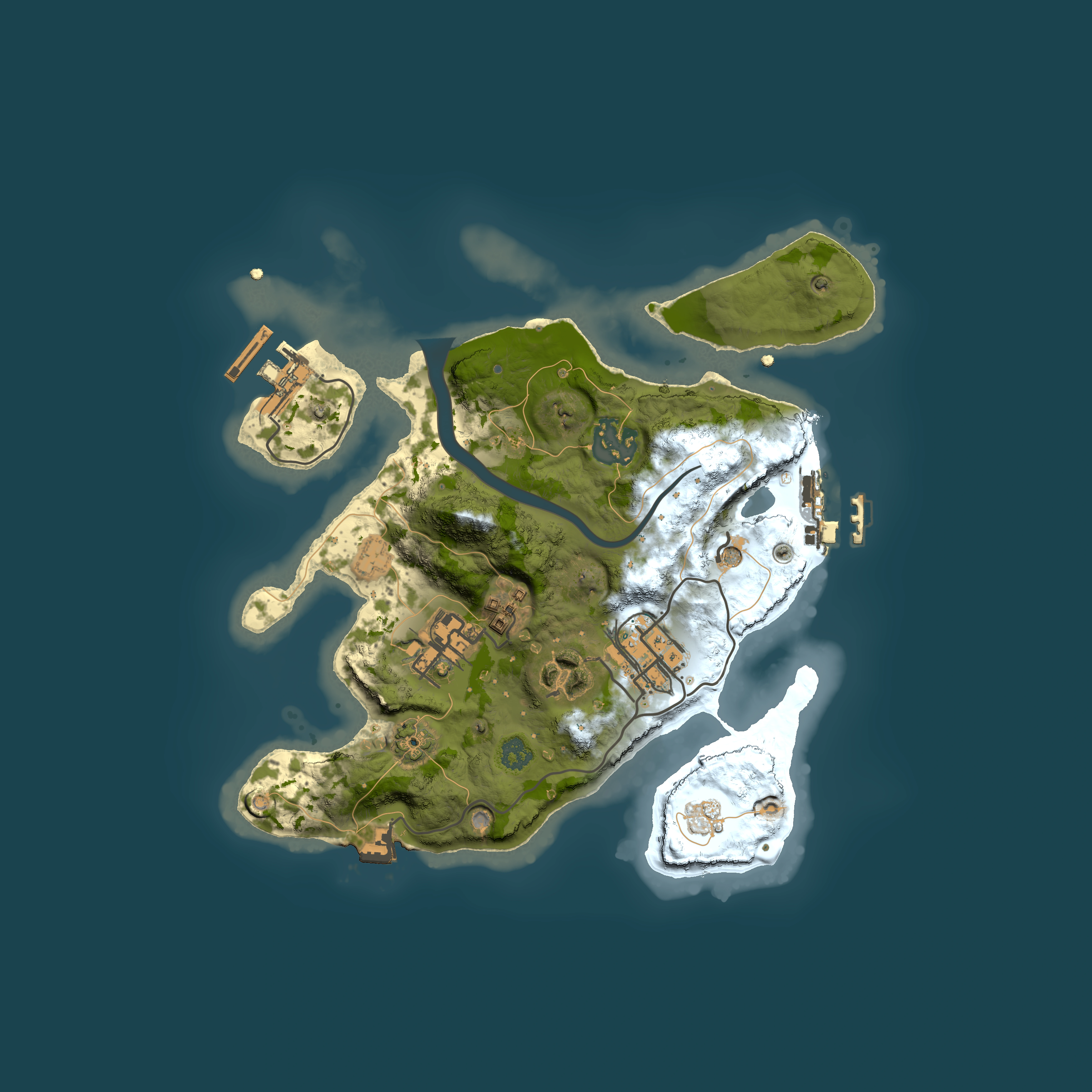 Full top-down render of Rust map seed 1855473081, 2500x2500m