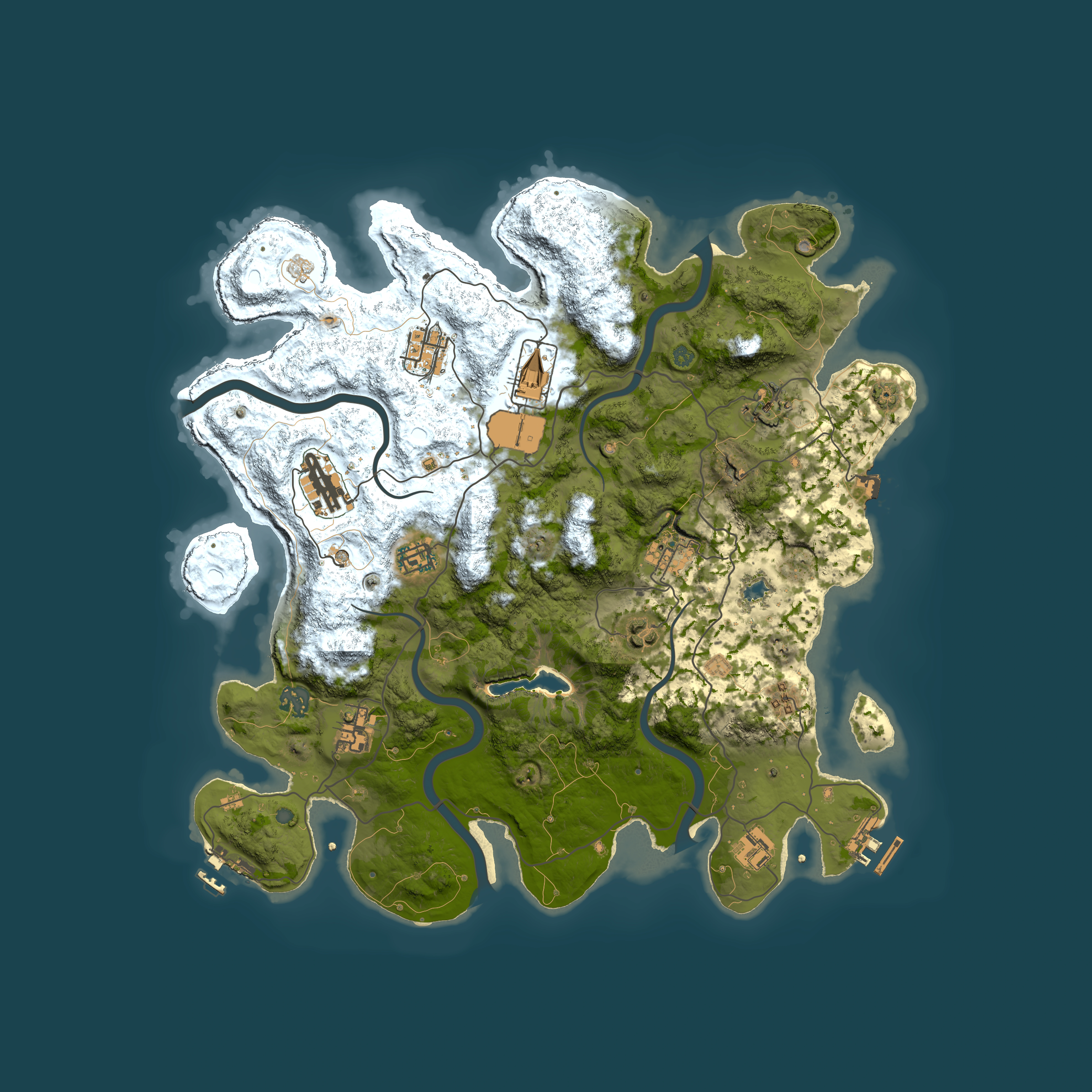 Full top-down render of Rust map seed 392475982, 4000x4000m