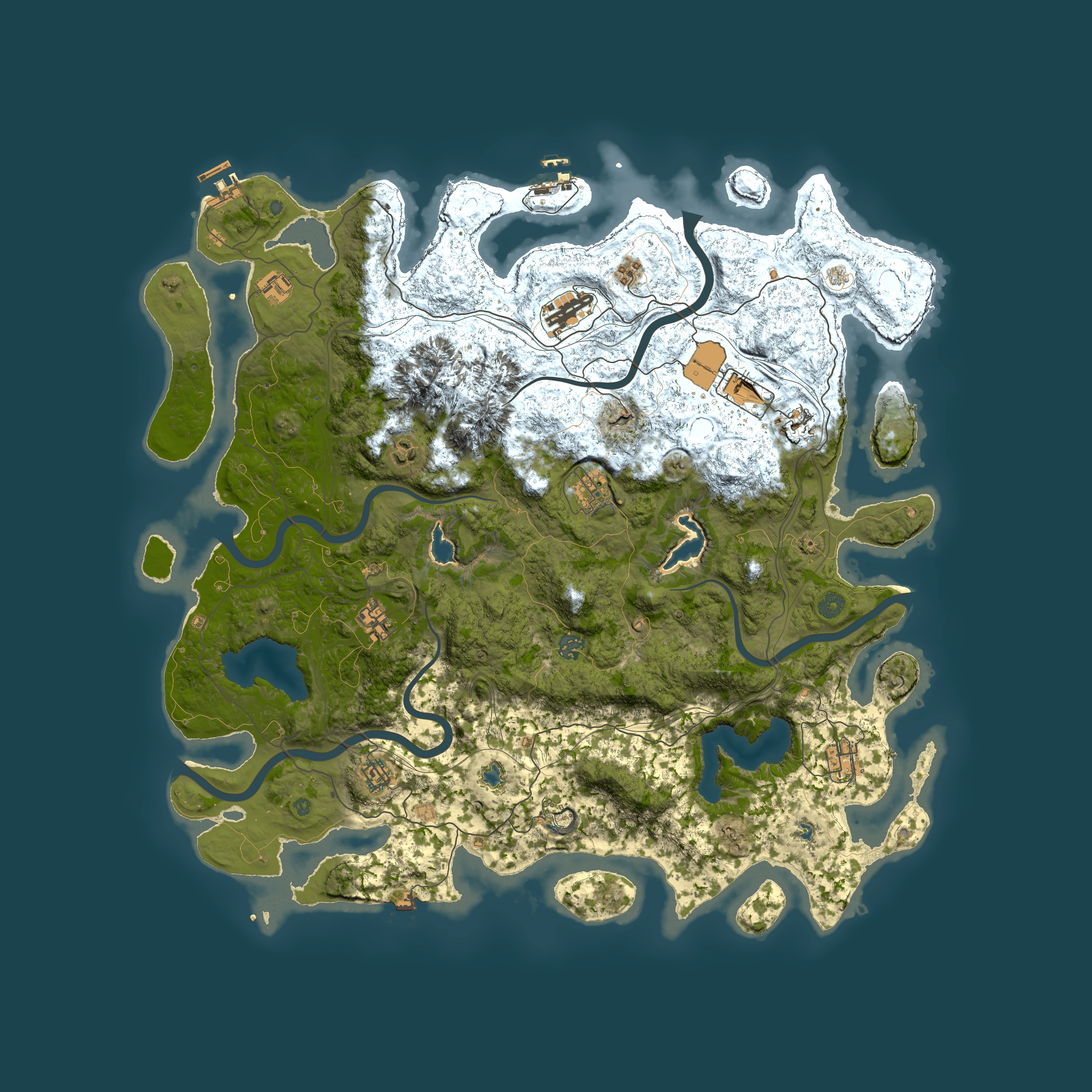 Full top-down render of Rust map seed 1127211010, 5000x5000m