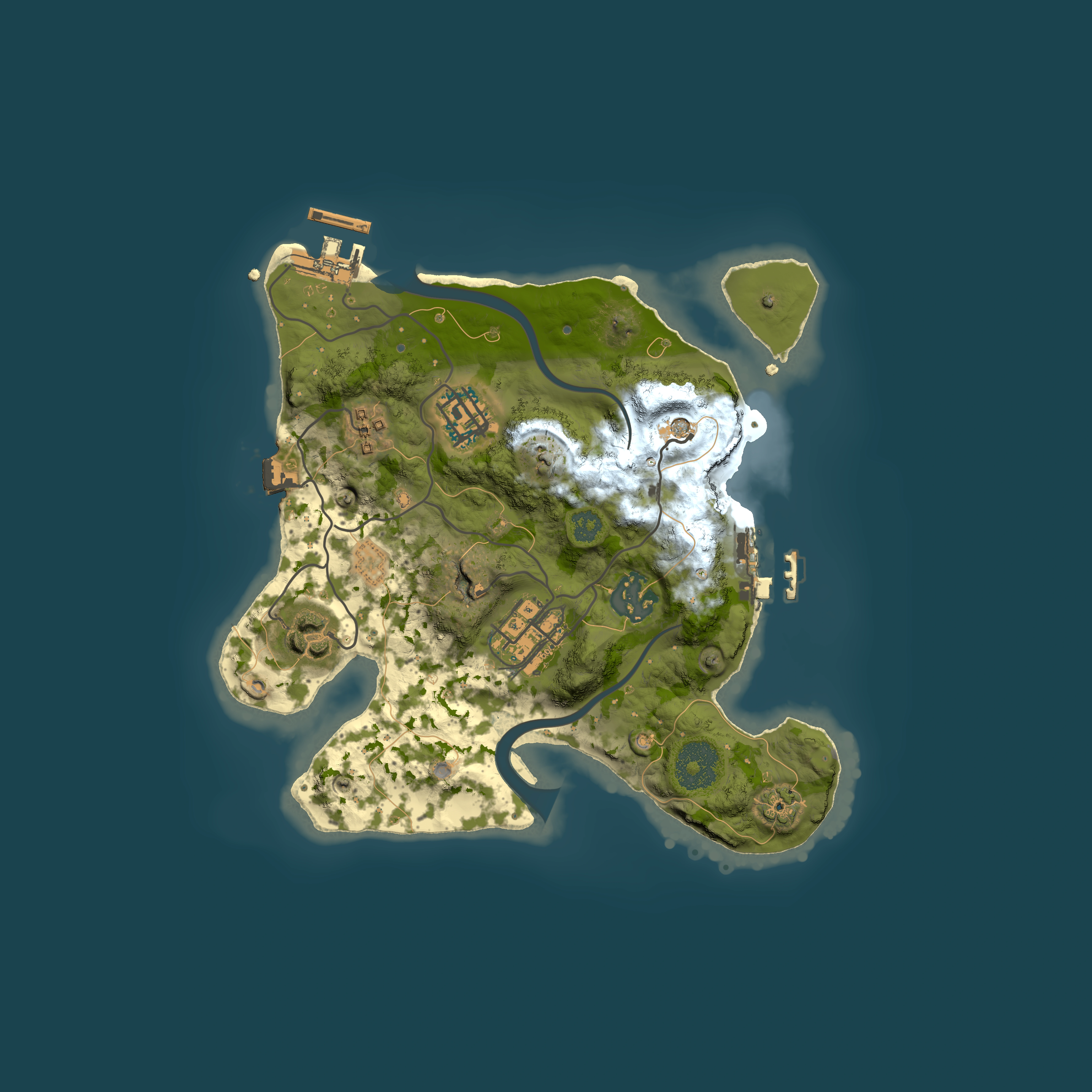 Full top-down render of Rust map seed 998221061, 2500x2500m