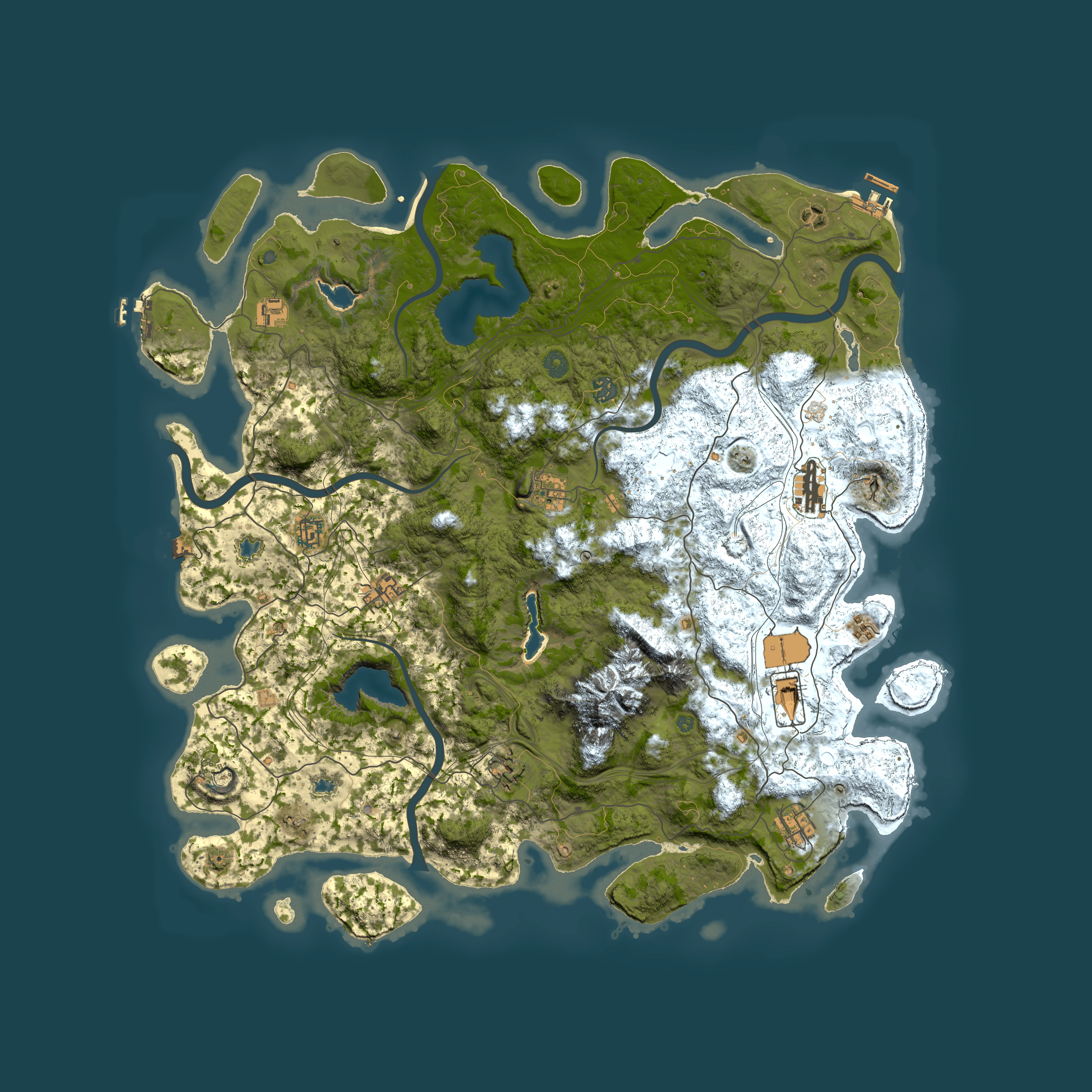 Full top-down render of Rust map seed 1173946344, 5000x5000m