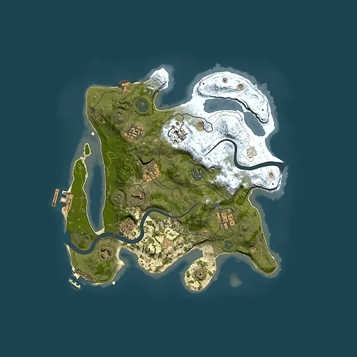 Rust map seed 197568526, 3000x3000m top-down preview