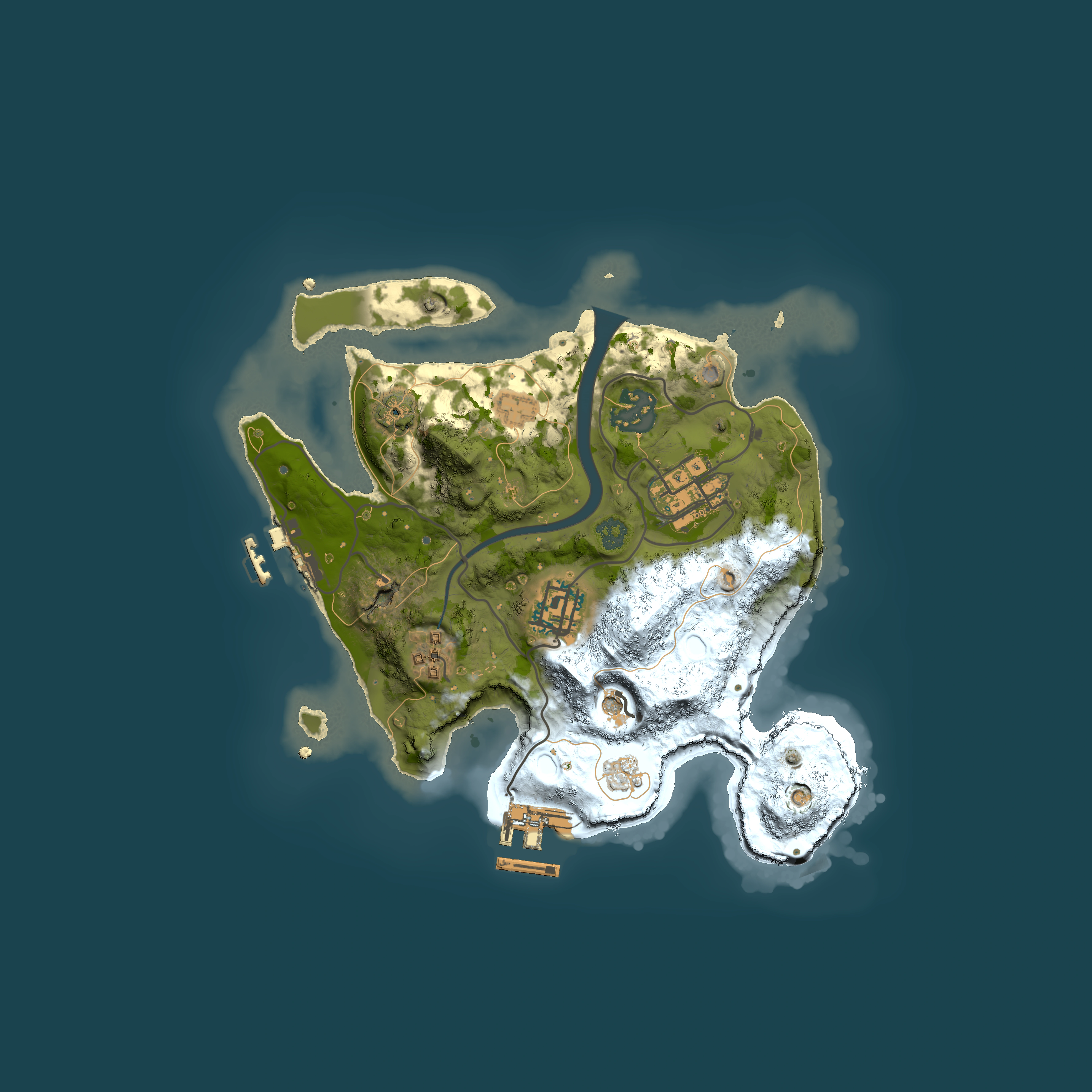 Full top-down render of Rust map seed 748936405, 2500x2500m