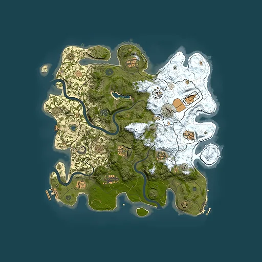 Rust map seed 2129185378, 4000x4000m top-down preview