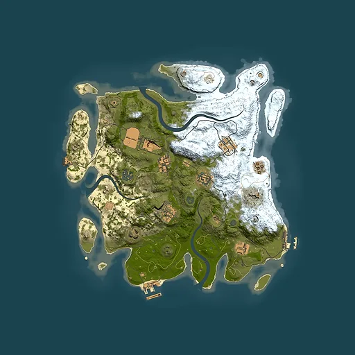 Rust map seed 1231989409, 3500x3500m top-down preview