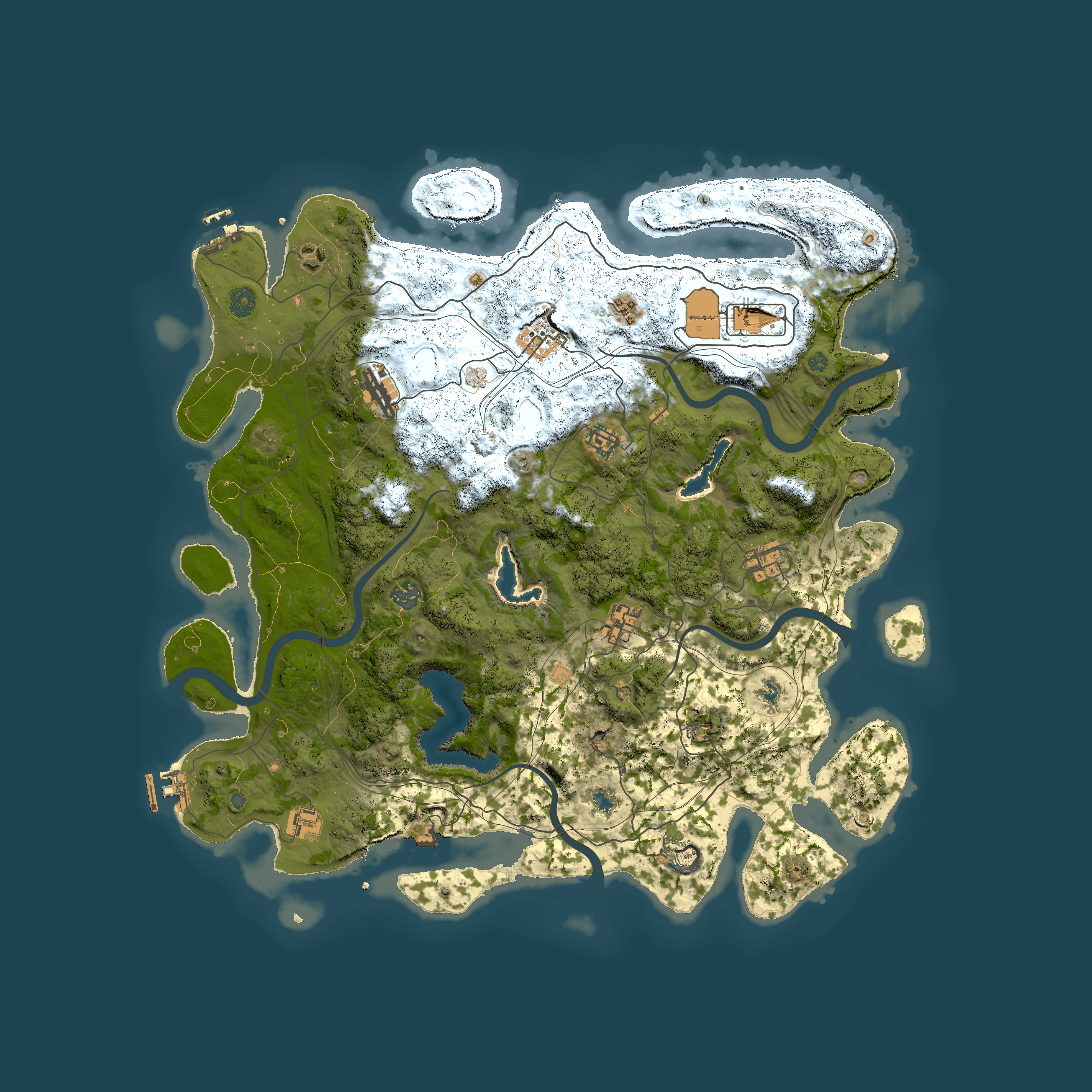 Full top-down render of Rust map seed 1266036123, 4500x4500m