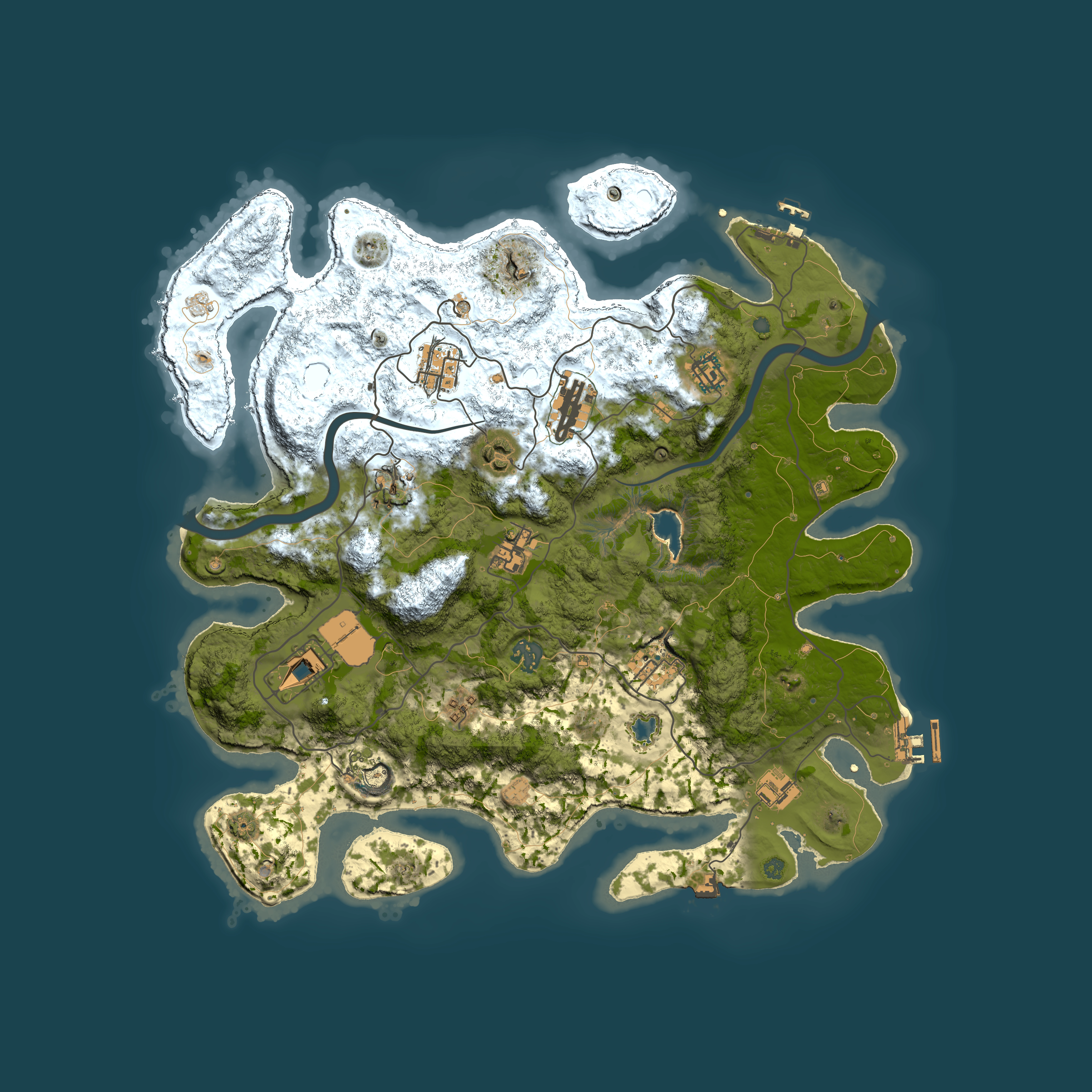 Full top-down render of Rust map seed 1117785528, 4000x4000m