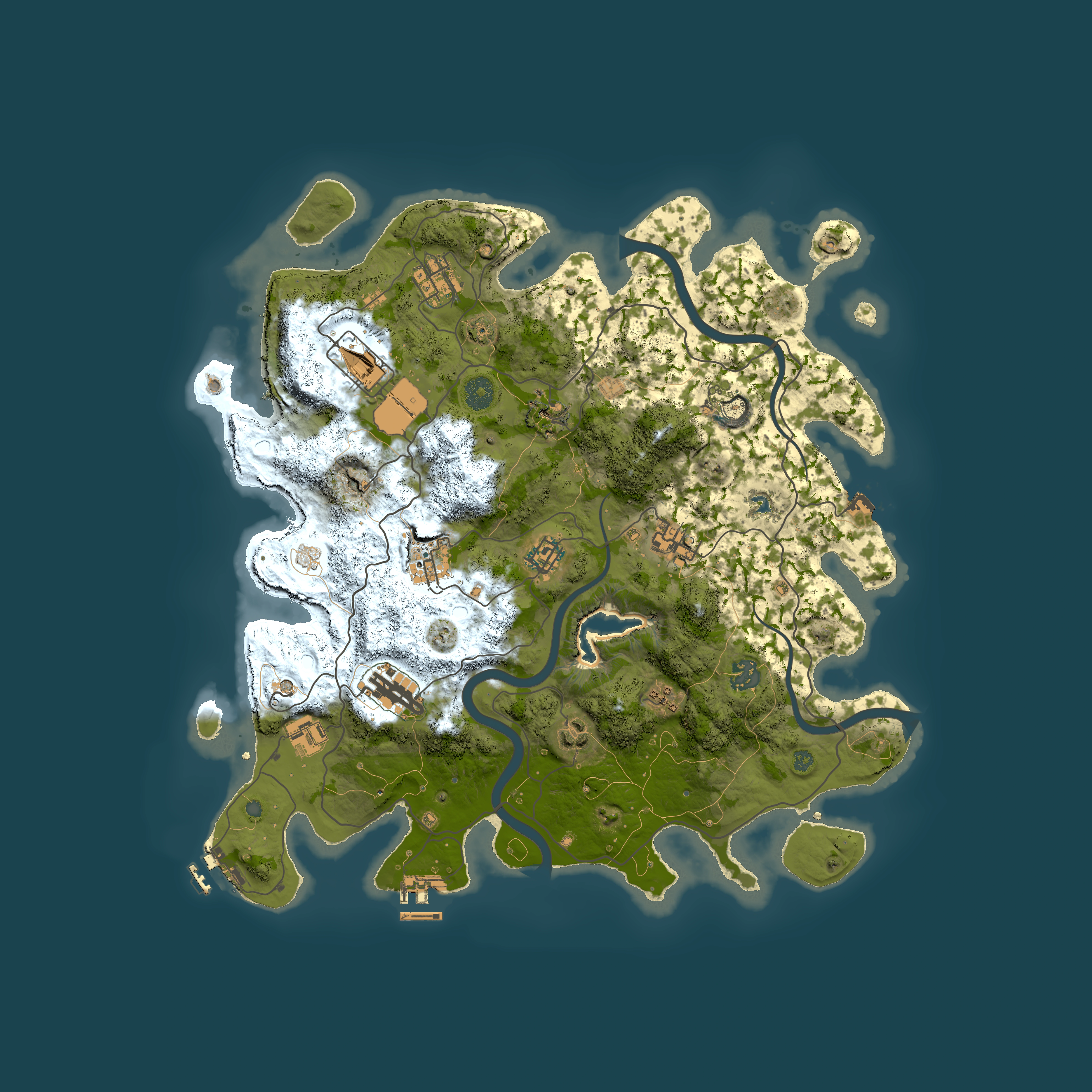 Full top-down render of Rust map seed 1972448661, 4000x4000m