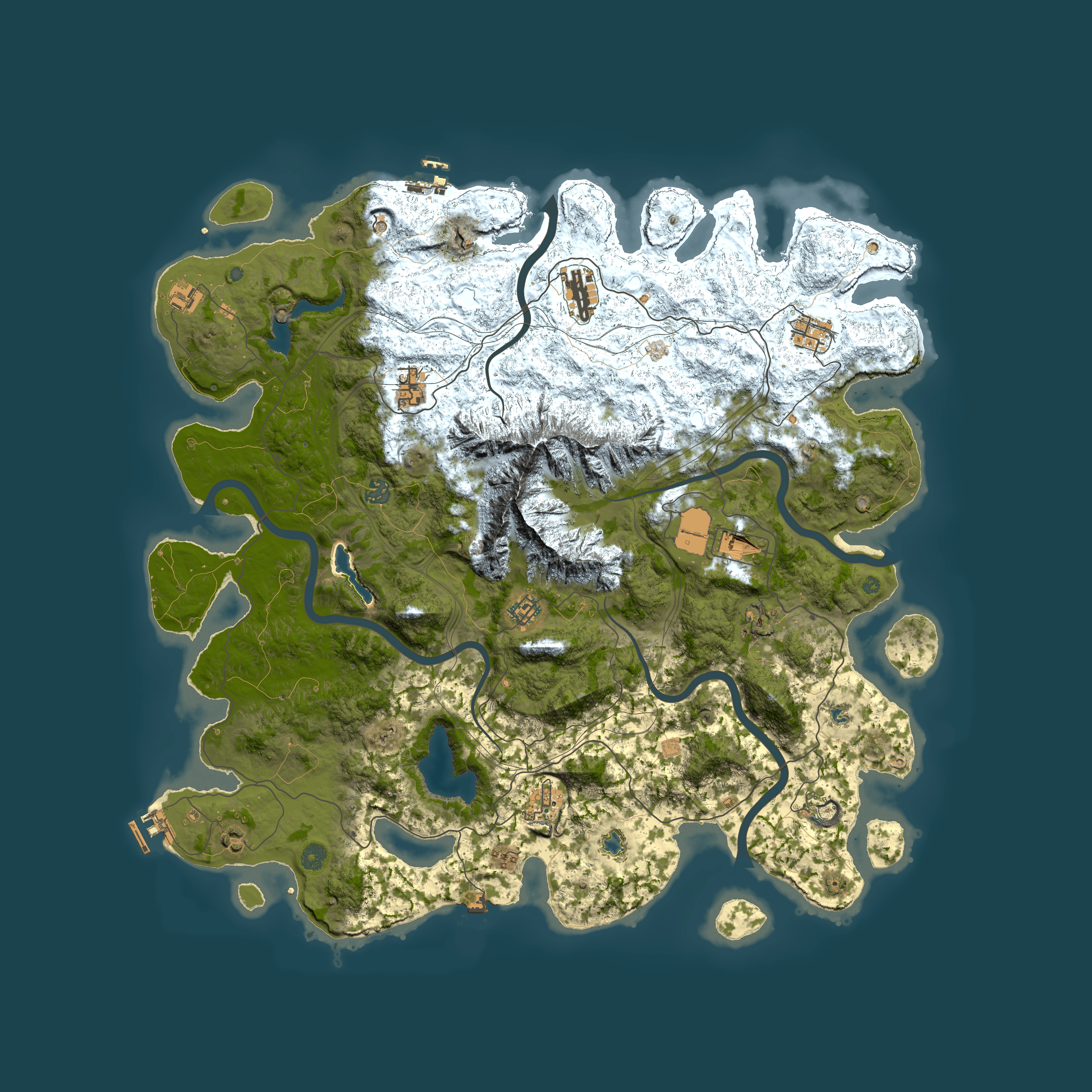 Full top-down render of Rust map seed 1668620231, 5000x5000m