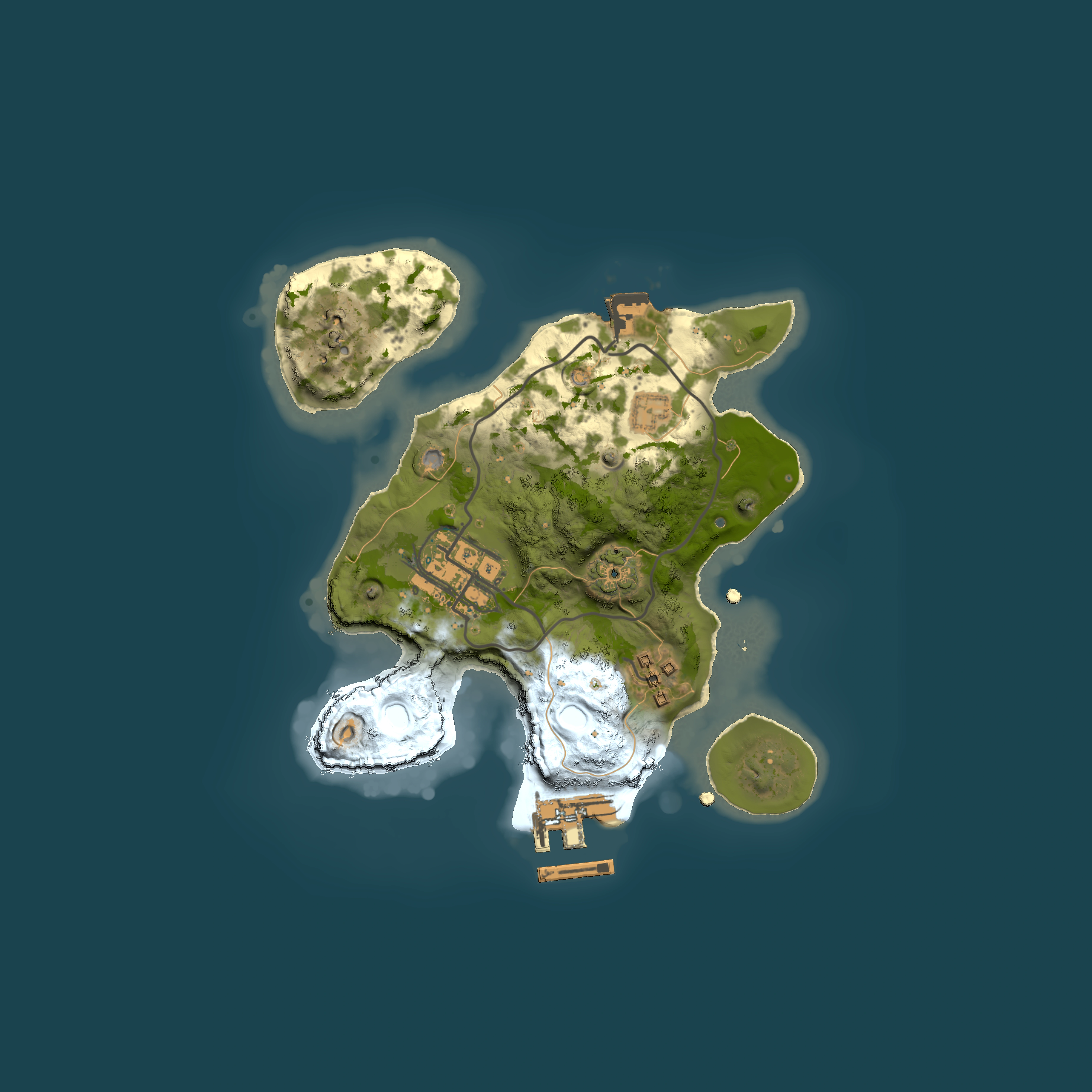 Full top-down render of Rust map seed 512649664, 2000x2000m
