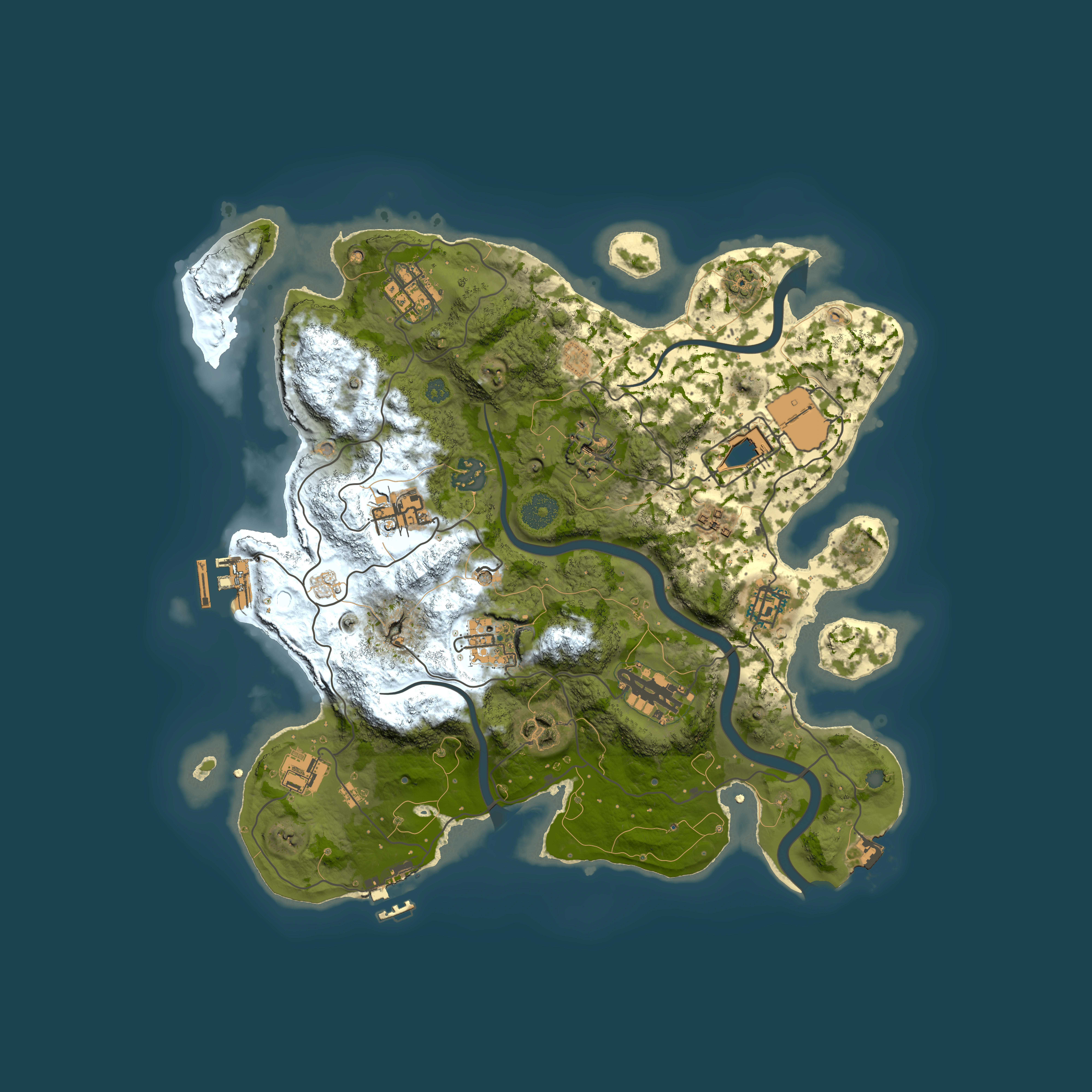 Full top-down render of Rust map seed 1550723087, 3500x3500m