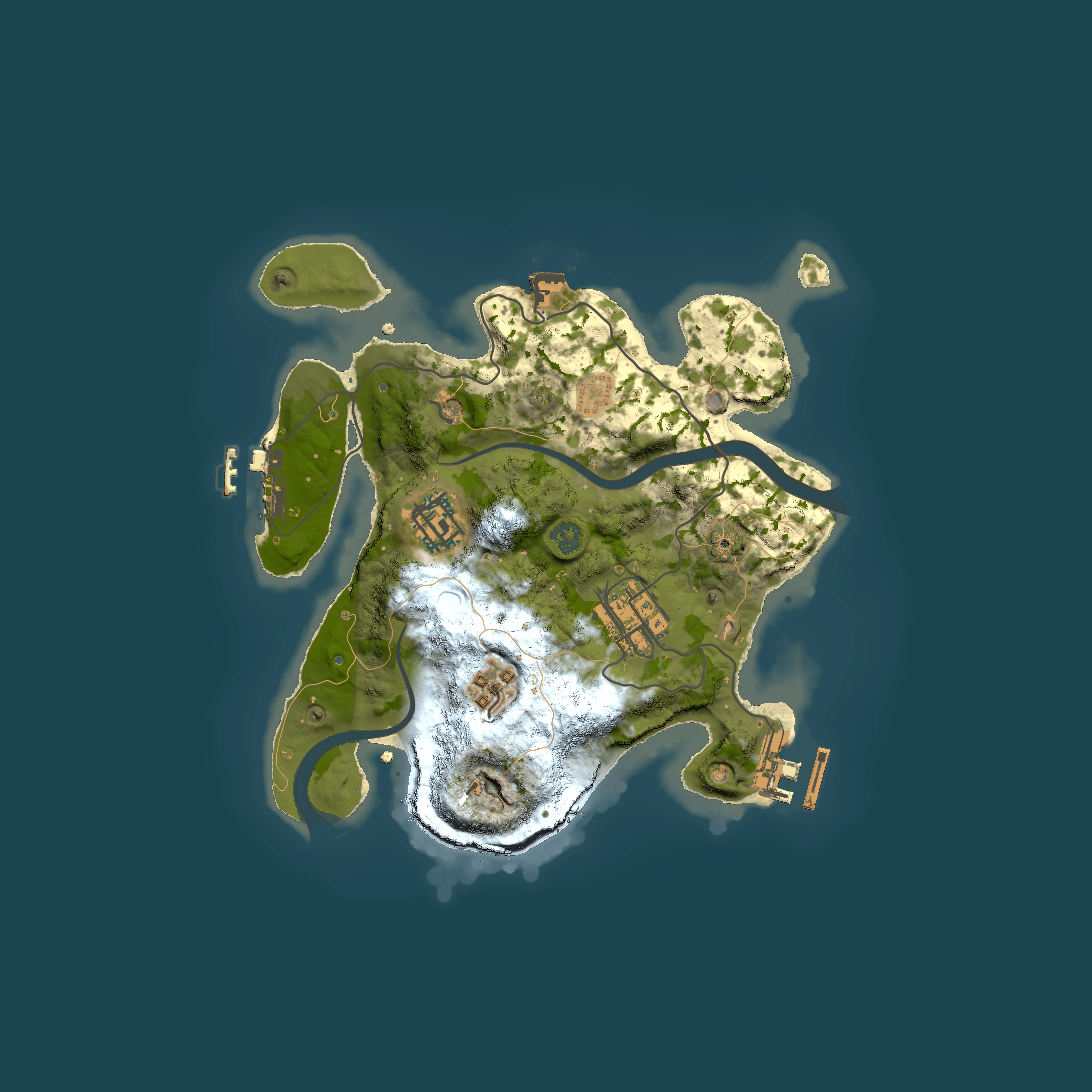 Full top-down render of Rust map seed 1176230847, 2500x2500m
