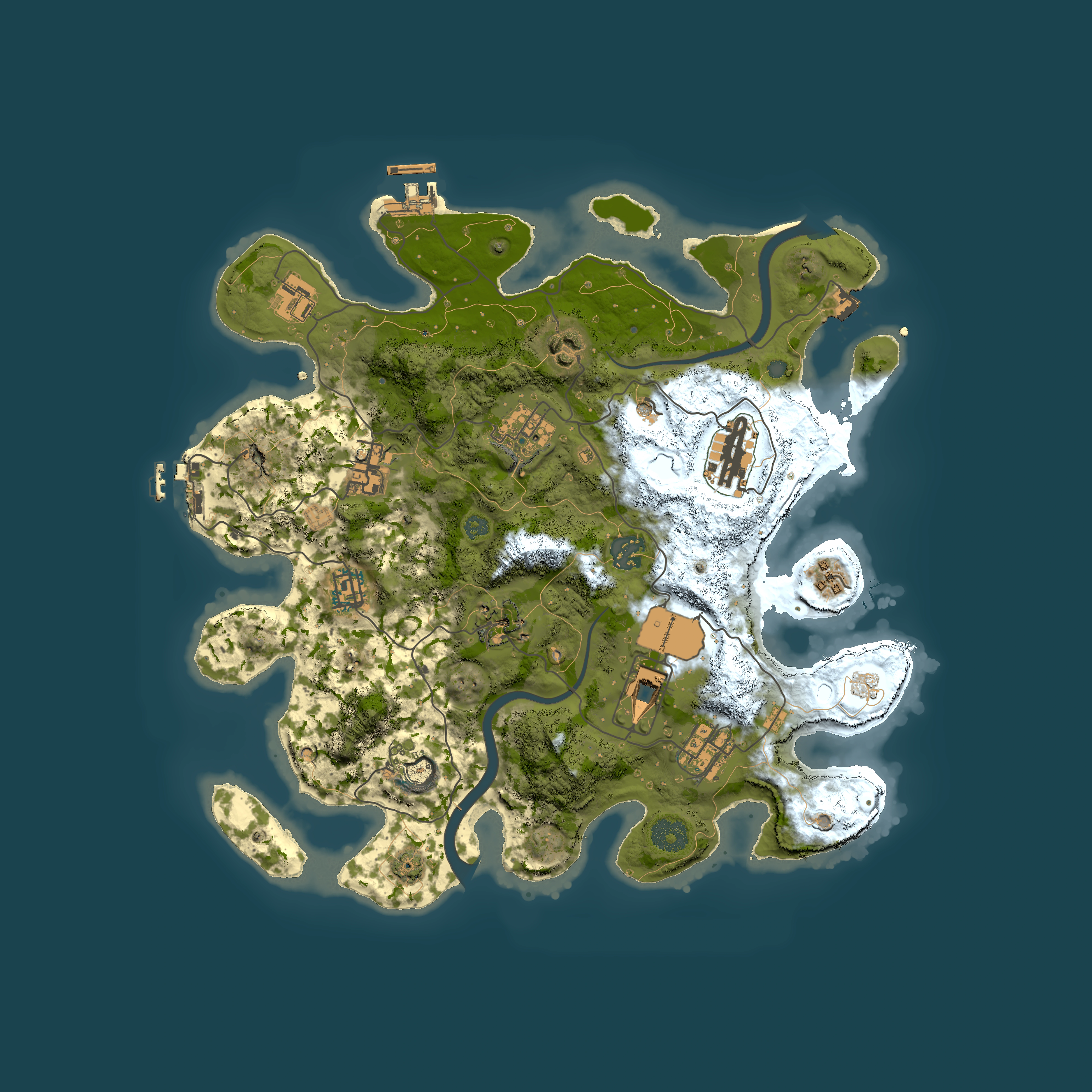 Full top-down render of Rust map seed 826249281, 3500x3500m