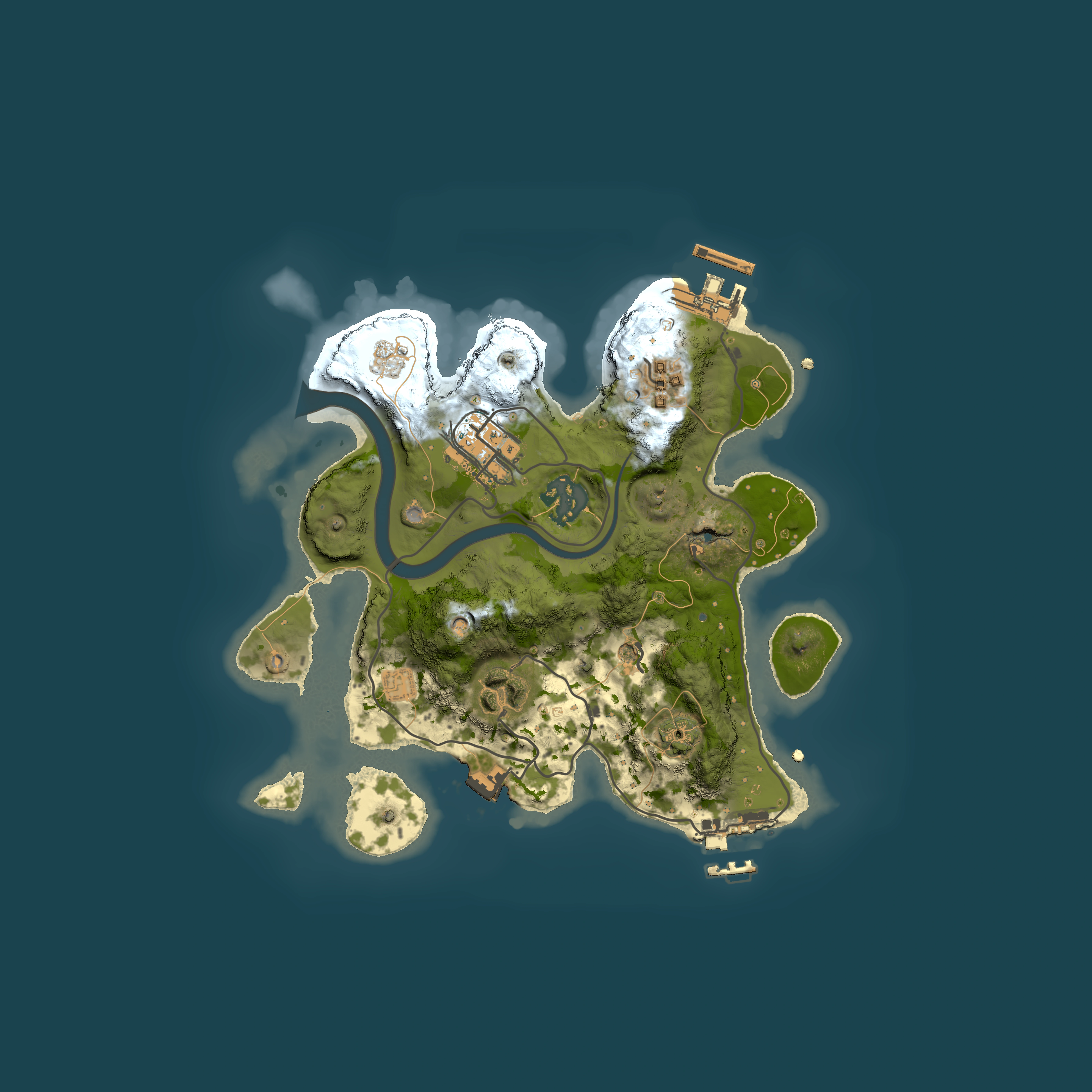 Full top-down render of Rust map seed 932531209, 2500x2500m