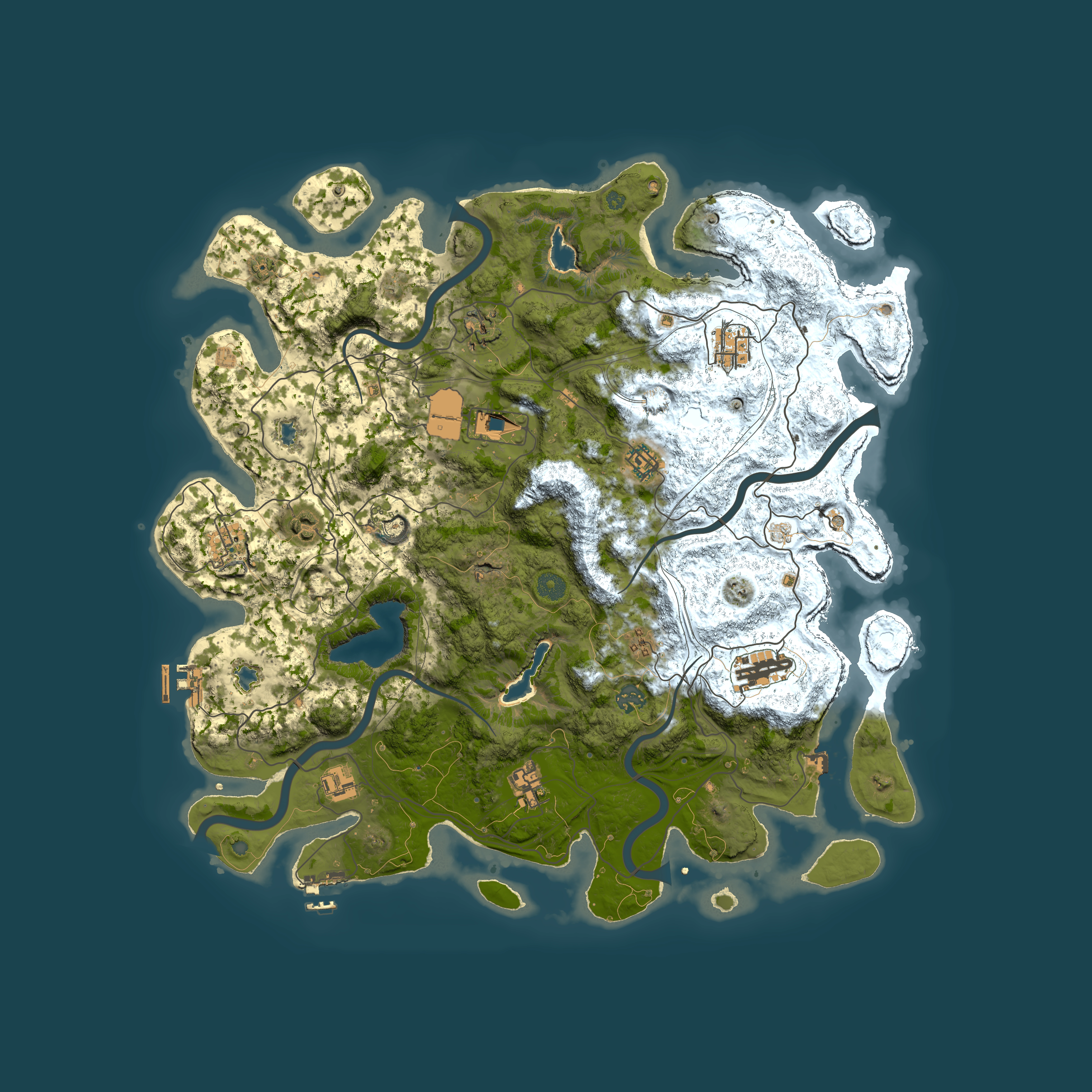Full top-down render of Rust map seed 1485900364, 4500x4500m