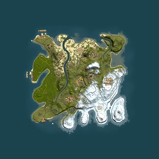 Rust map seed 933036464, 3000x3000m top-down preview