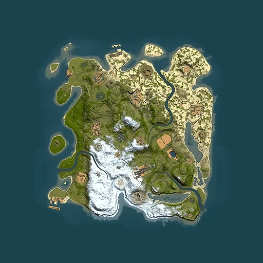 Rust map seed 1115362995, 3500x3500m top-down preview