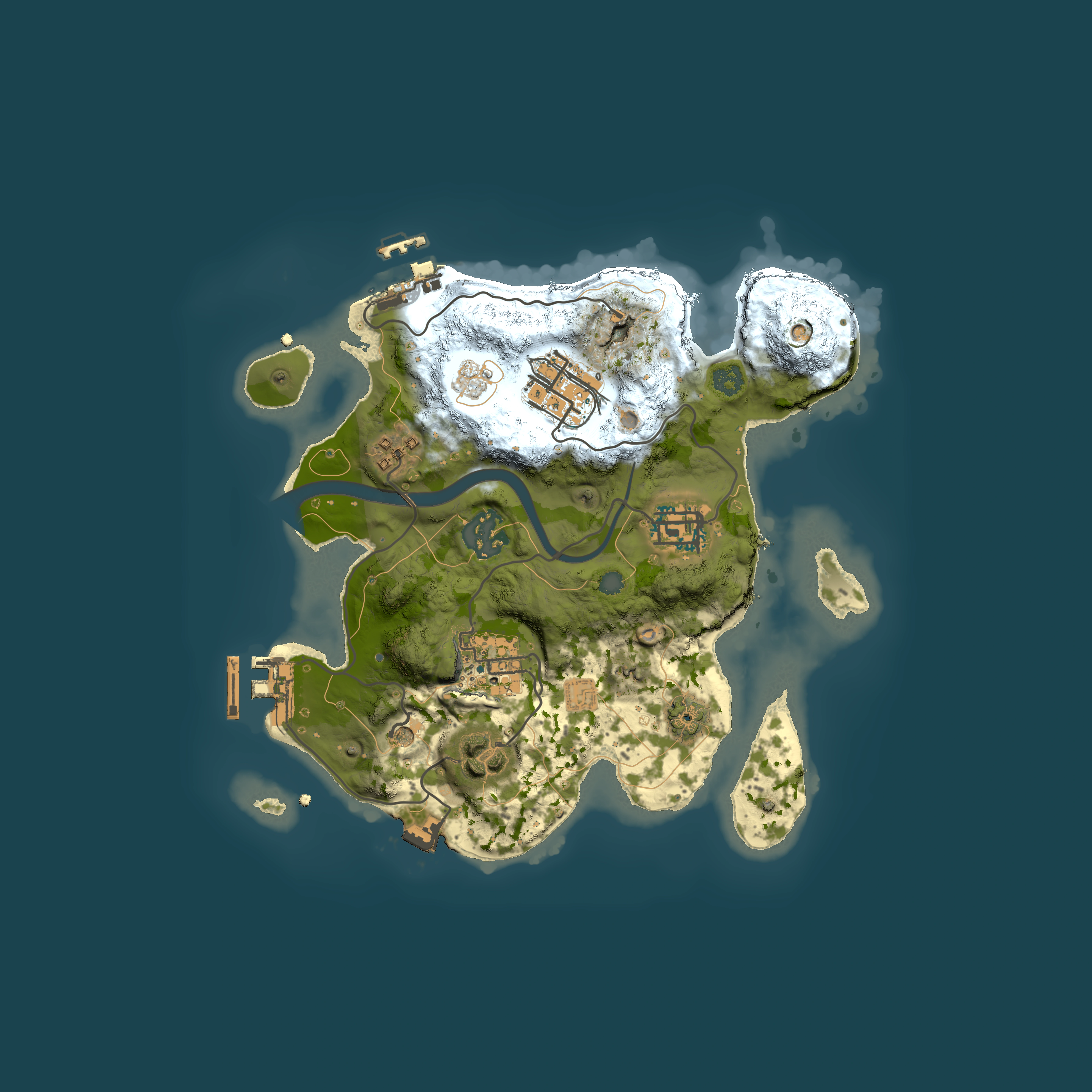 Full top-down render of Rust map seed 1002934197, 2500x2500m