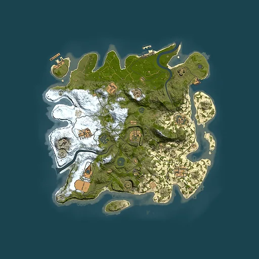 Rust map seed 1369227080, 3500x3500m top-down preview