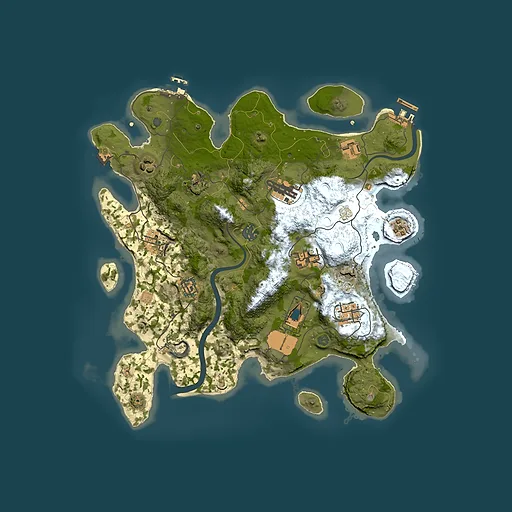 Rust map seed 1833436405, 3500x3500m top-down preview