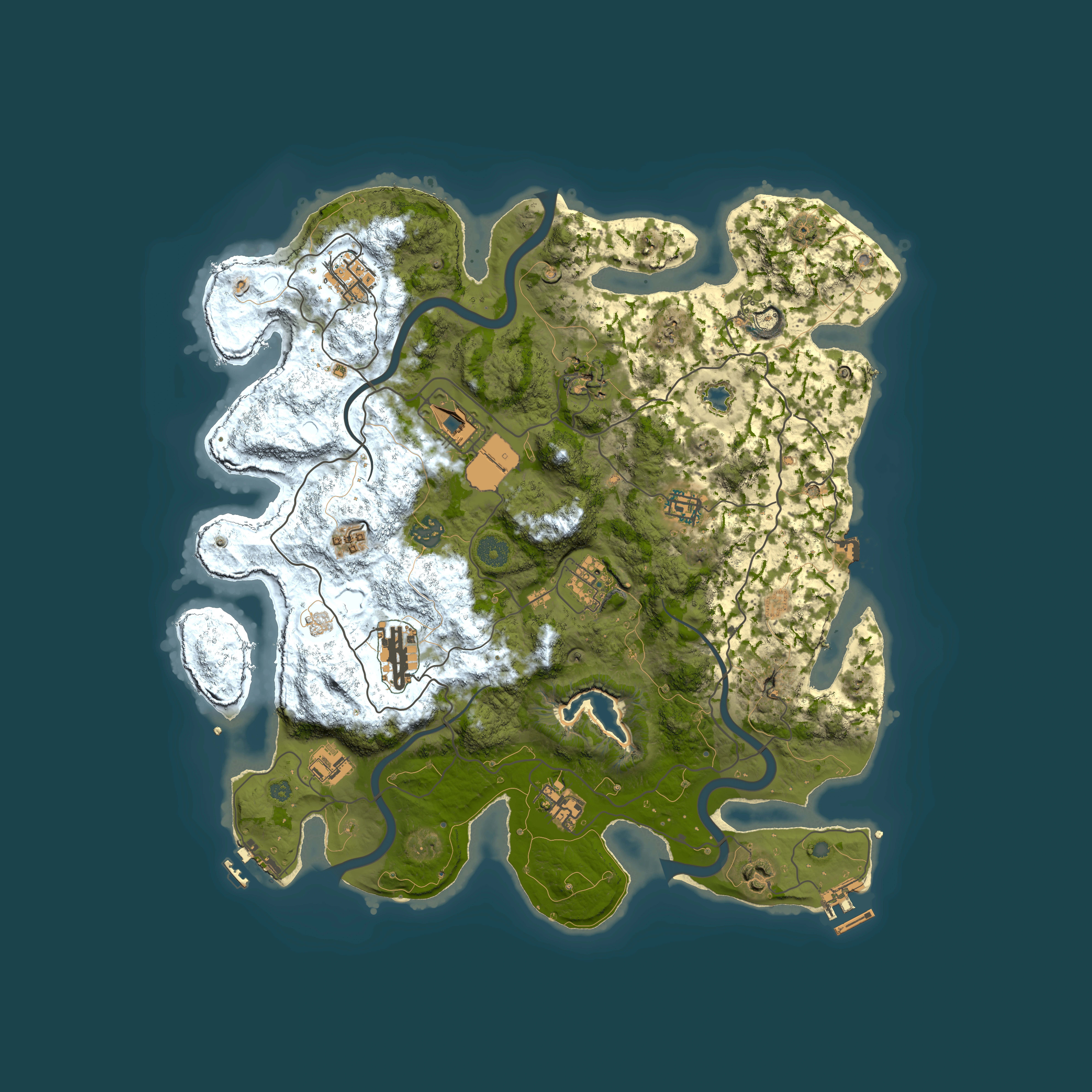Full top-down render of Rust map seed 273757055, 4000x4000m