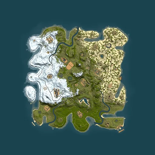 Rust map seed 273757055, 4000x4000m top-down preview