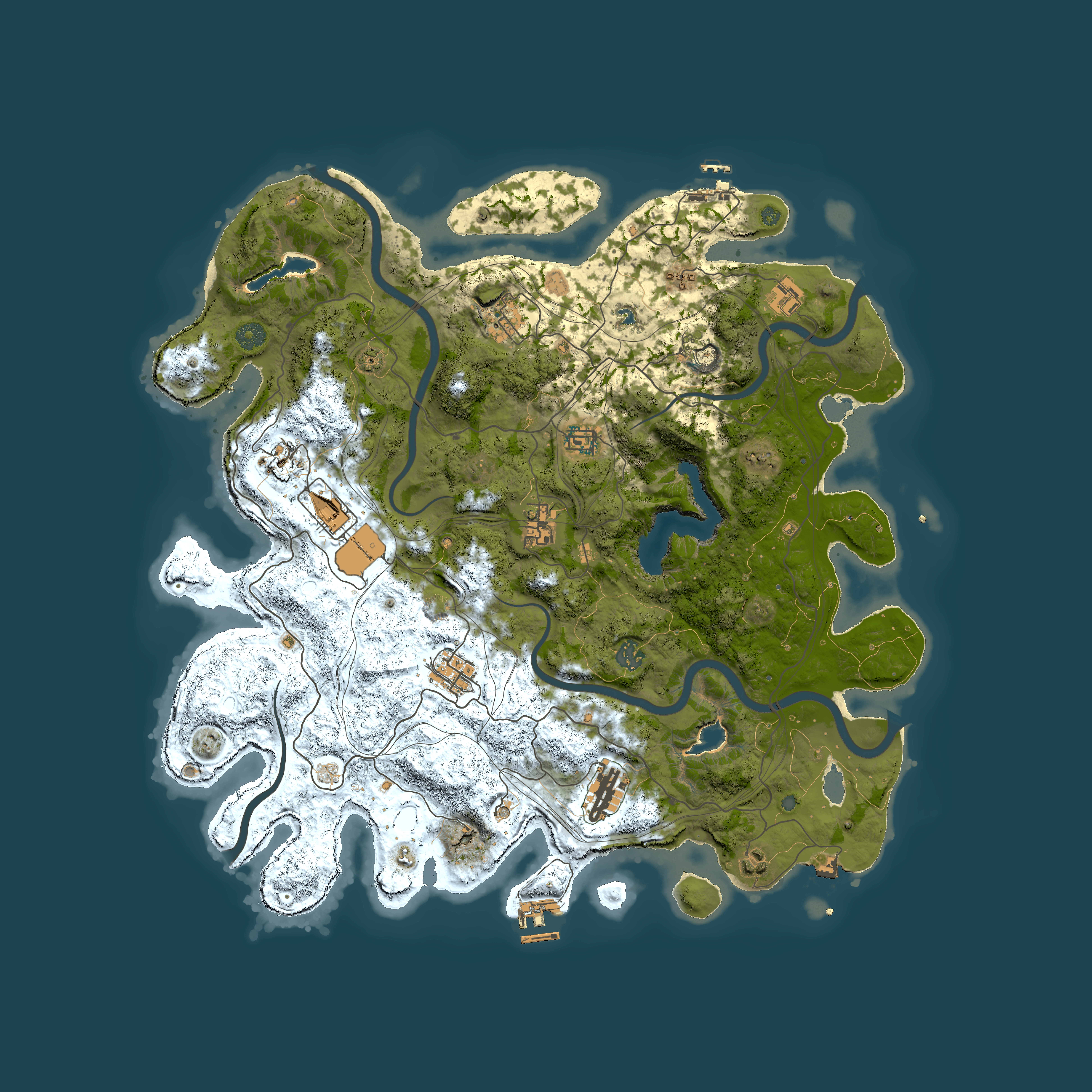 Full top-down render of Rust map seed 1912762331, 4500x4500m