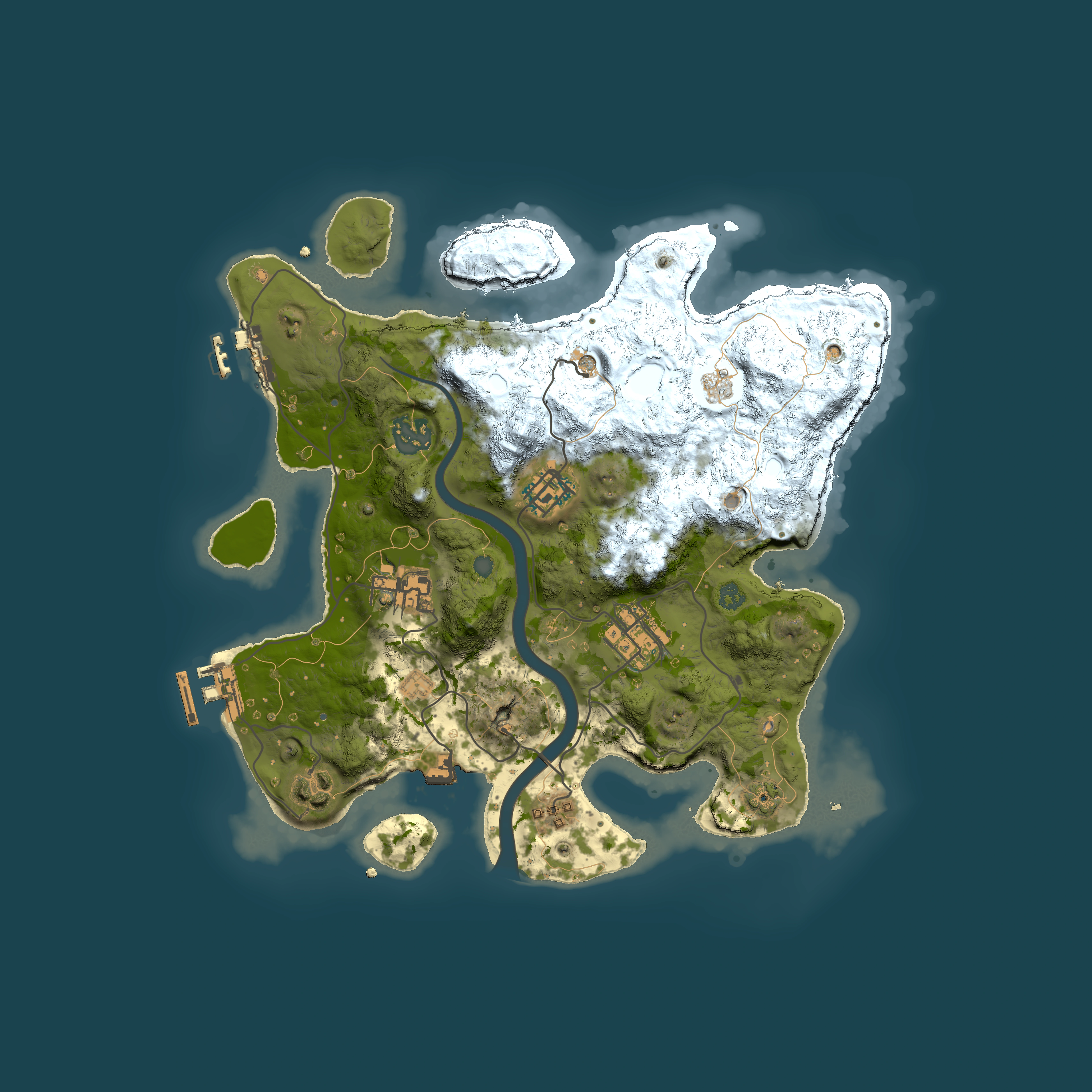 Full top-down render of Rust map seed 1170456810, 3000x3000m