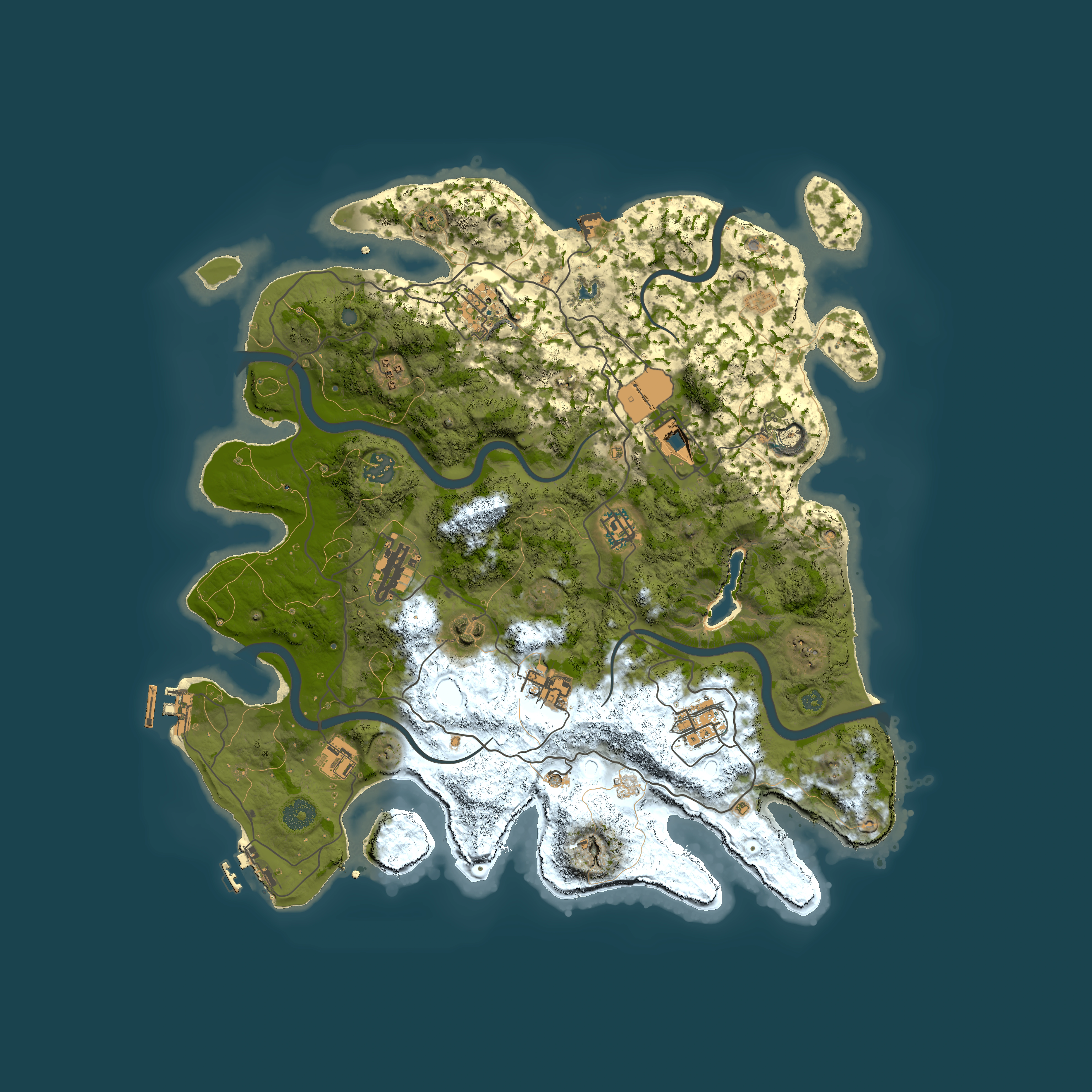 Full top-down render of Rust map seed 1276036439, 4000x4000m