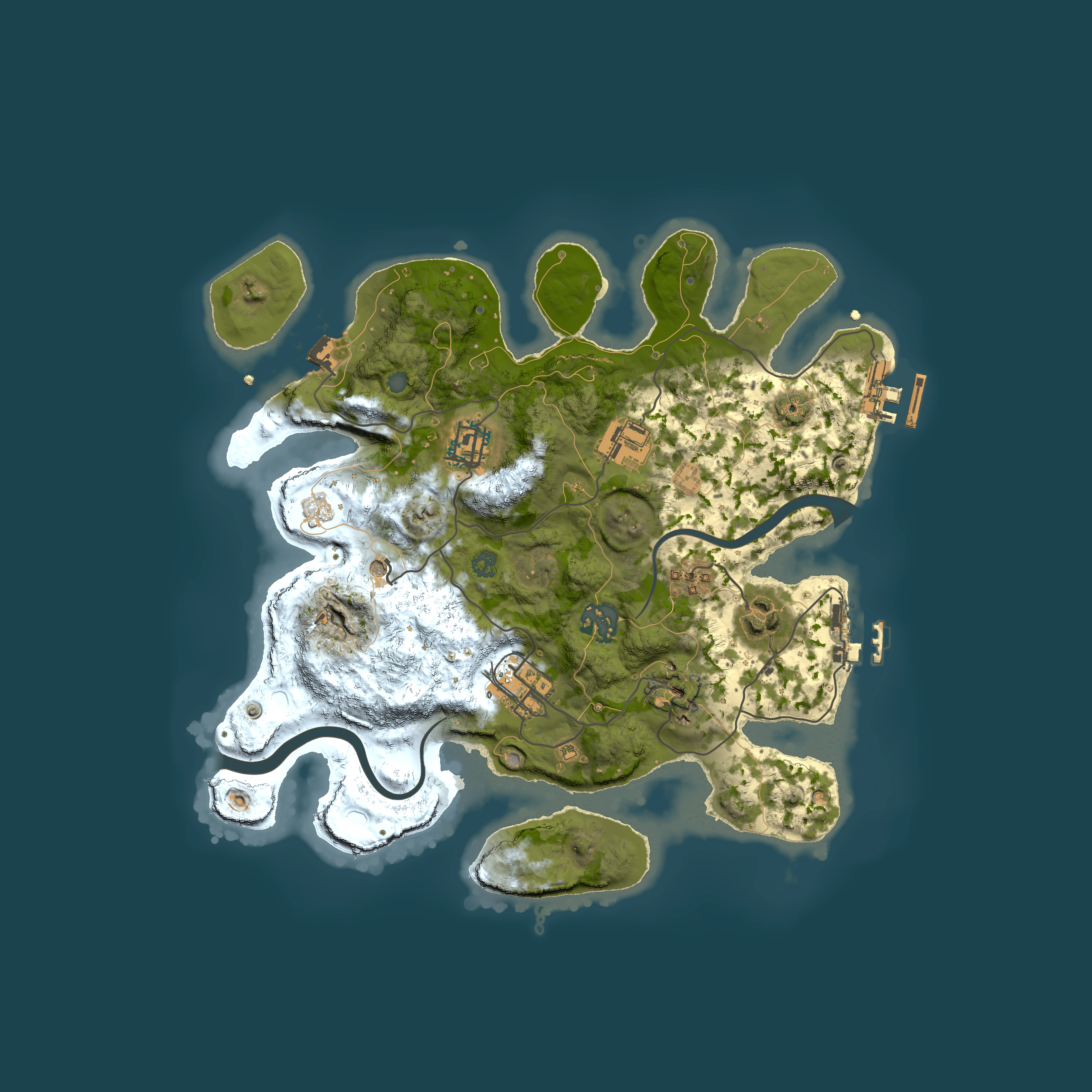 Full top-down render of Rust map seed 1880823213, 3000x3000m