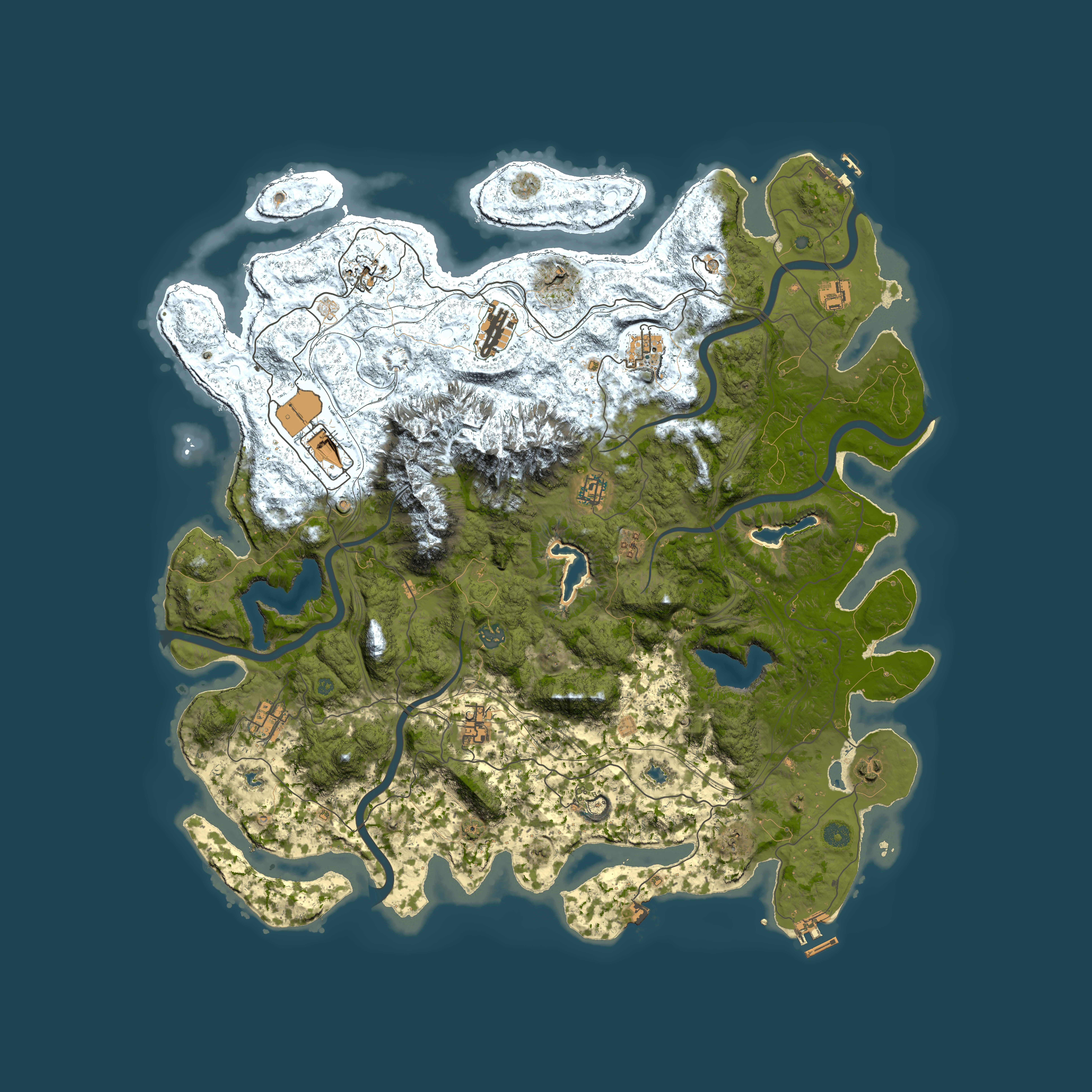 Full top-down render of Rust map seed 567865061, 5000x5000m