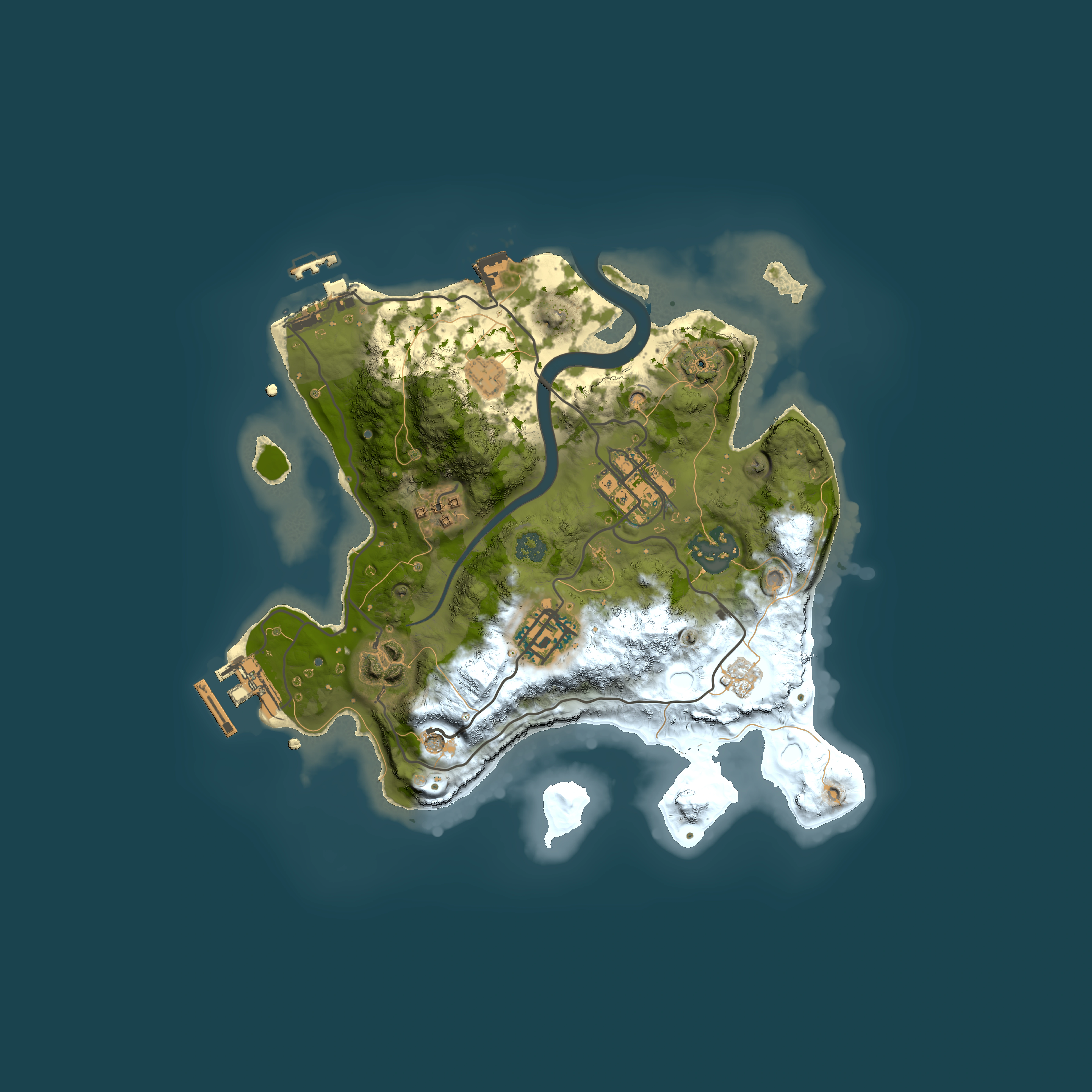 Full top-down render of Rust map seed 781438613, 2500x2500m
