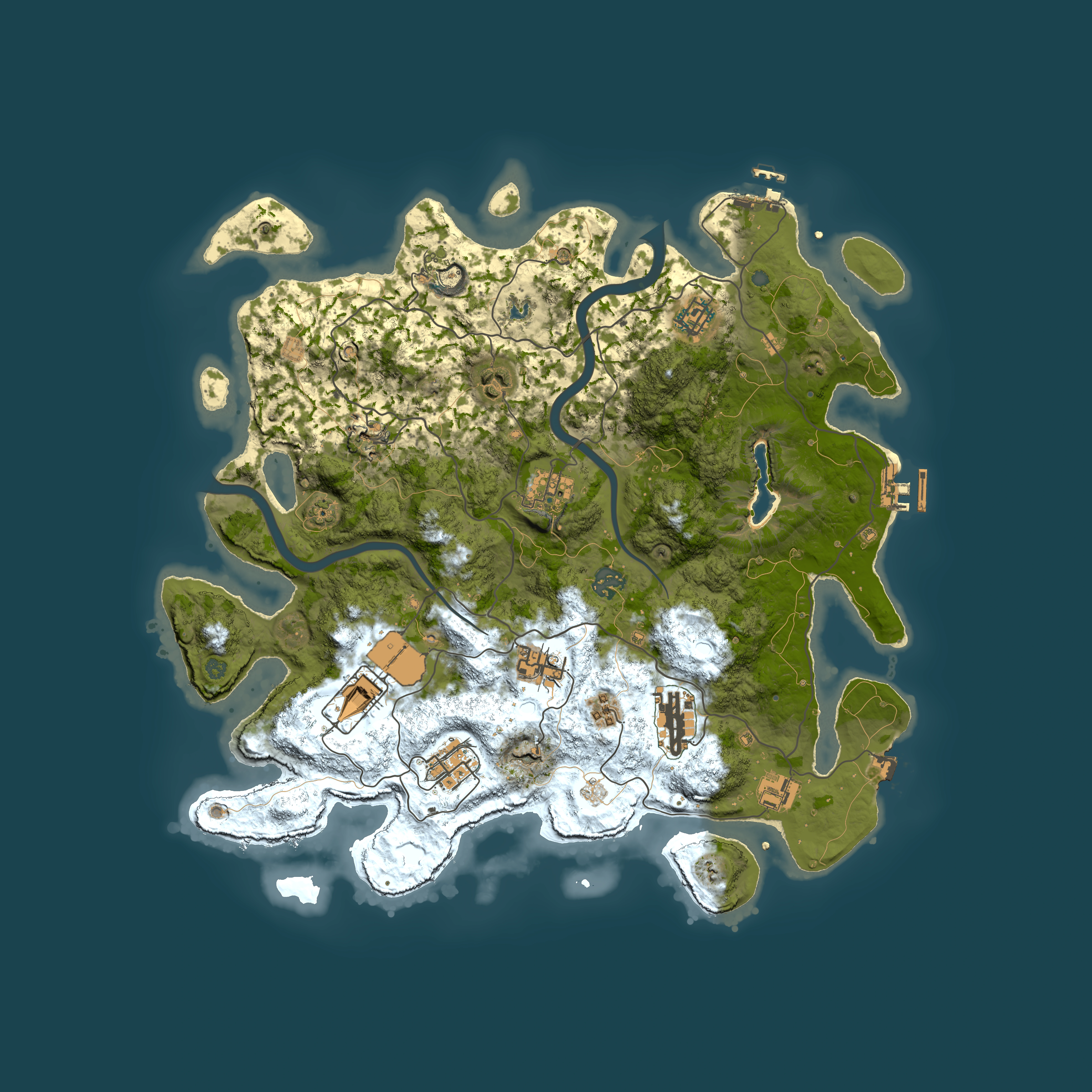 Full top-down render of Rust map seed 1006326419, 4000x4000m
