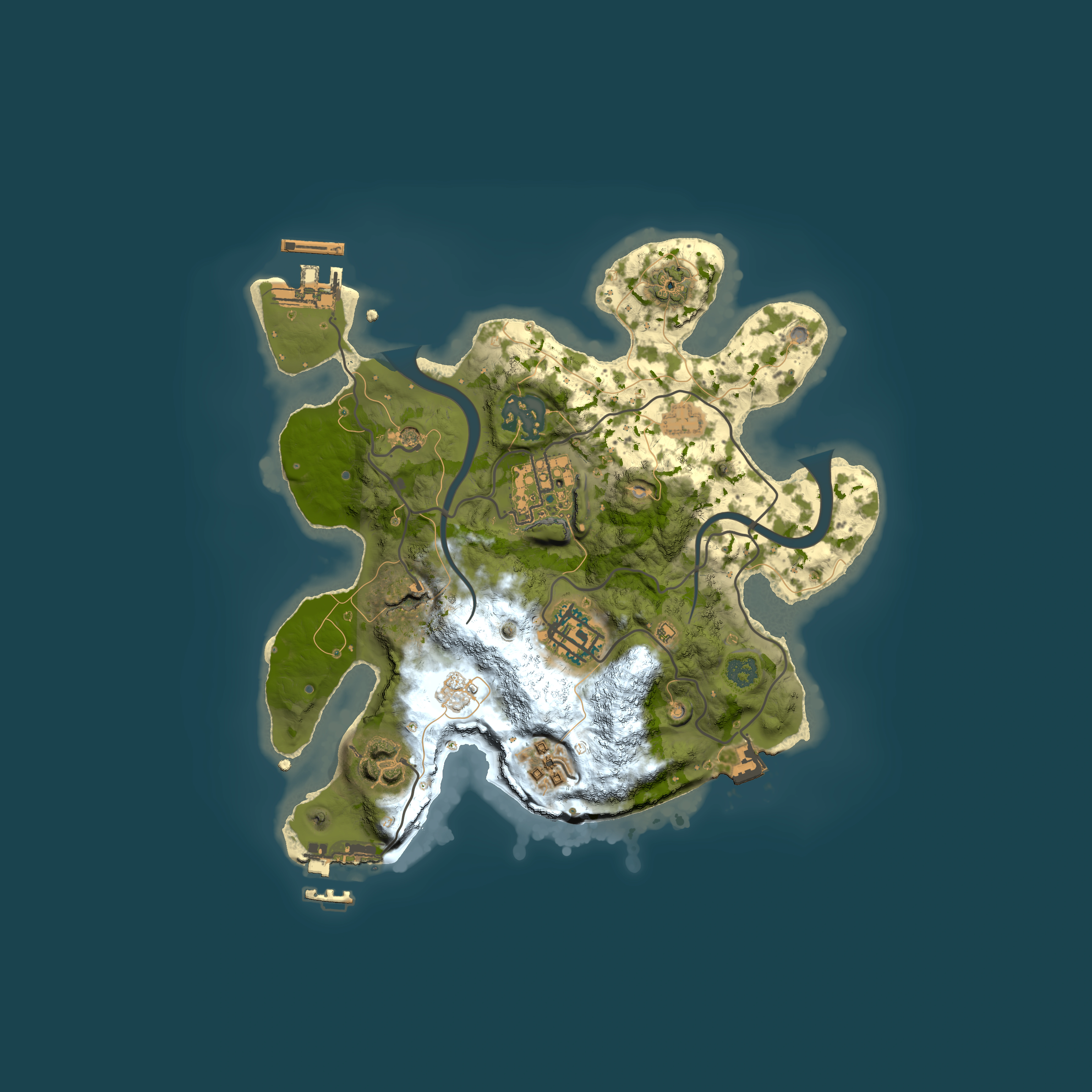 Full top-down render of Rust map seed 44867380, 2500x2500m
