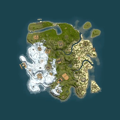 Rust map seed 631048729, 3500x3500m top-down preview