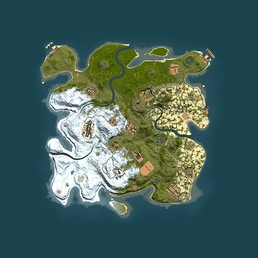 Rust map seed 686361508, 3500x3500m top-down preview