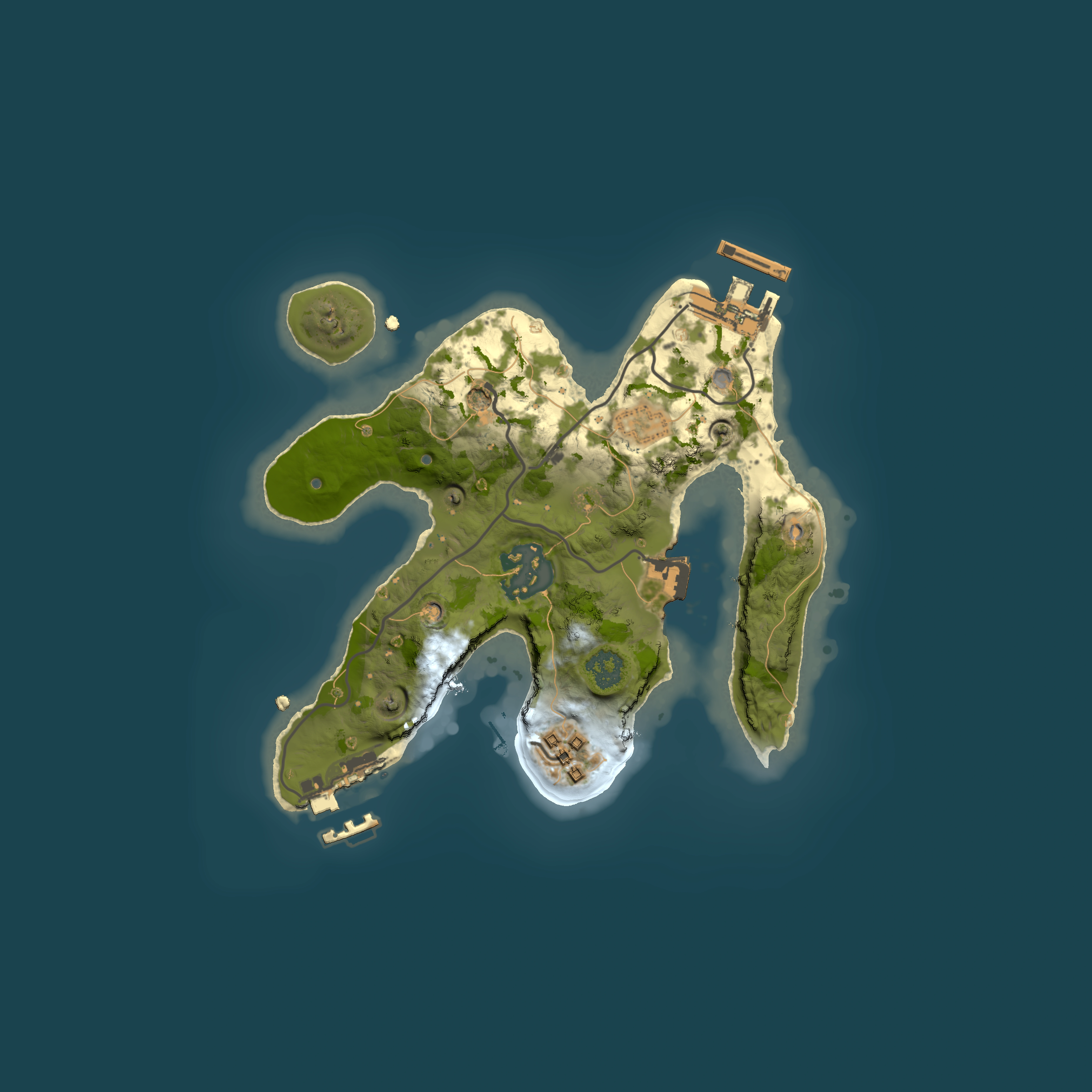 Full top-down render of Rust map seed 980424566, 2000x2000m