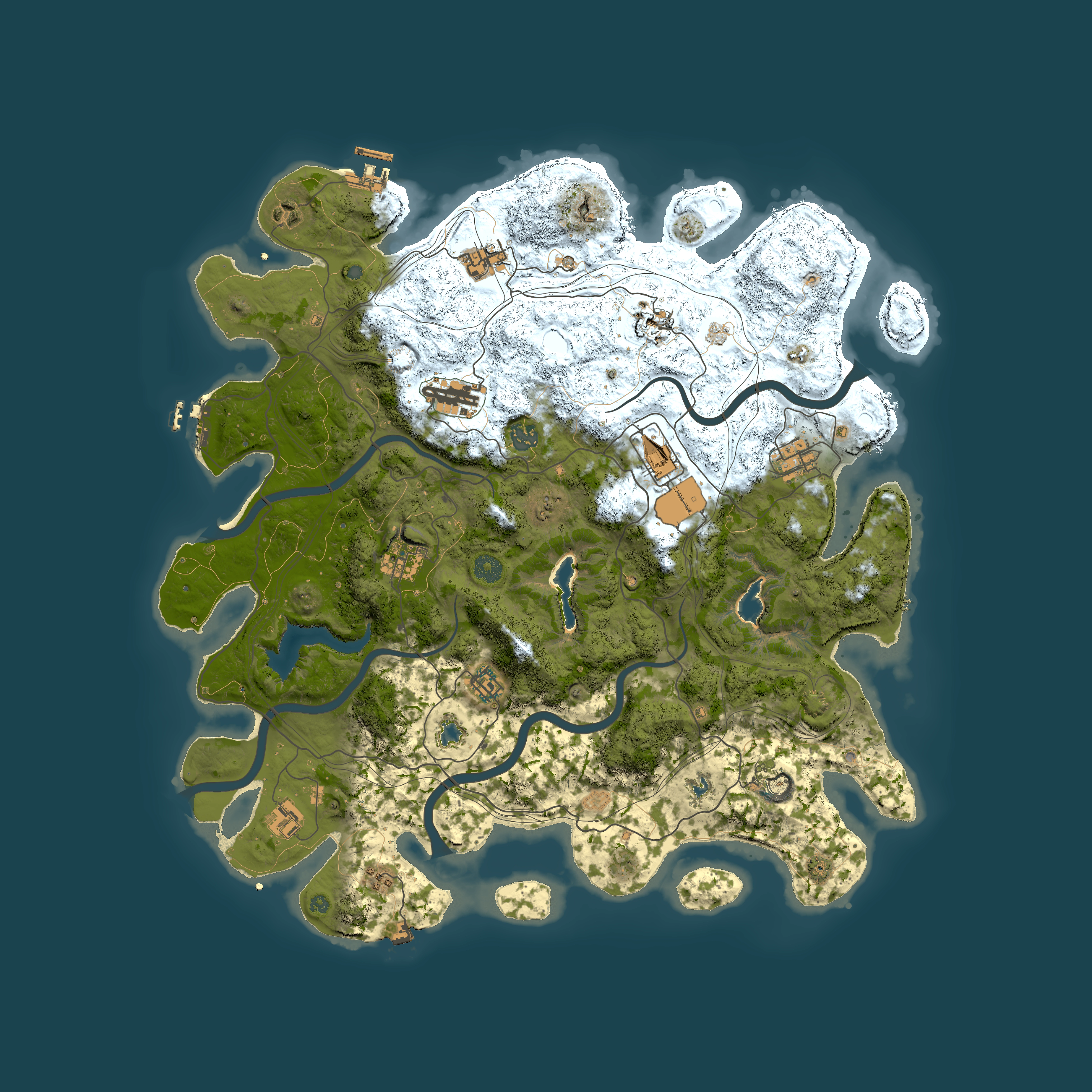 Full top-down render of Rust map seed 1895175537, 4500x4500m