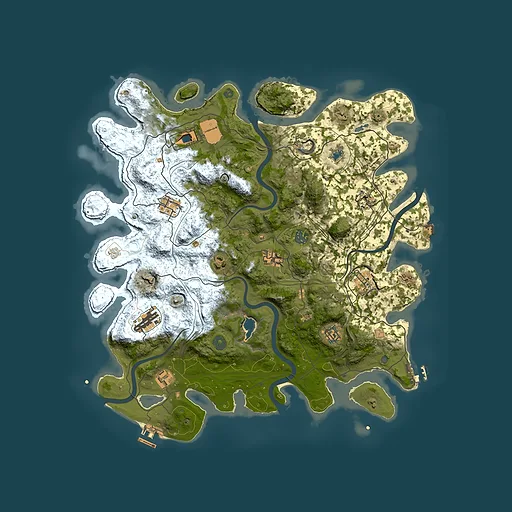 Rust map seed 0, 4250x4250m top-down preview