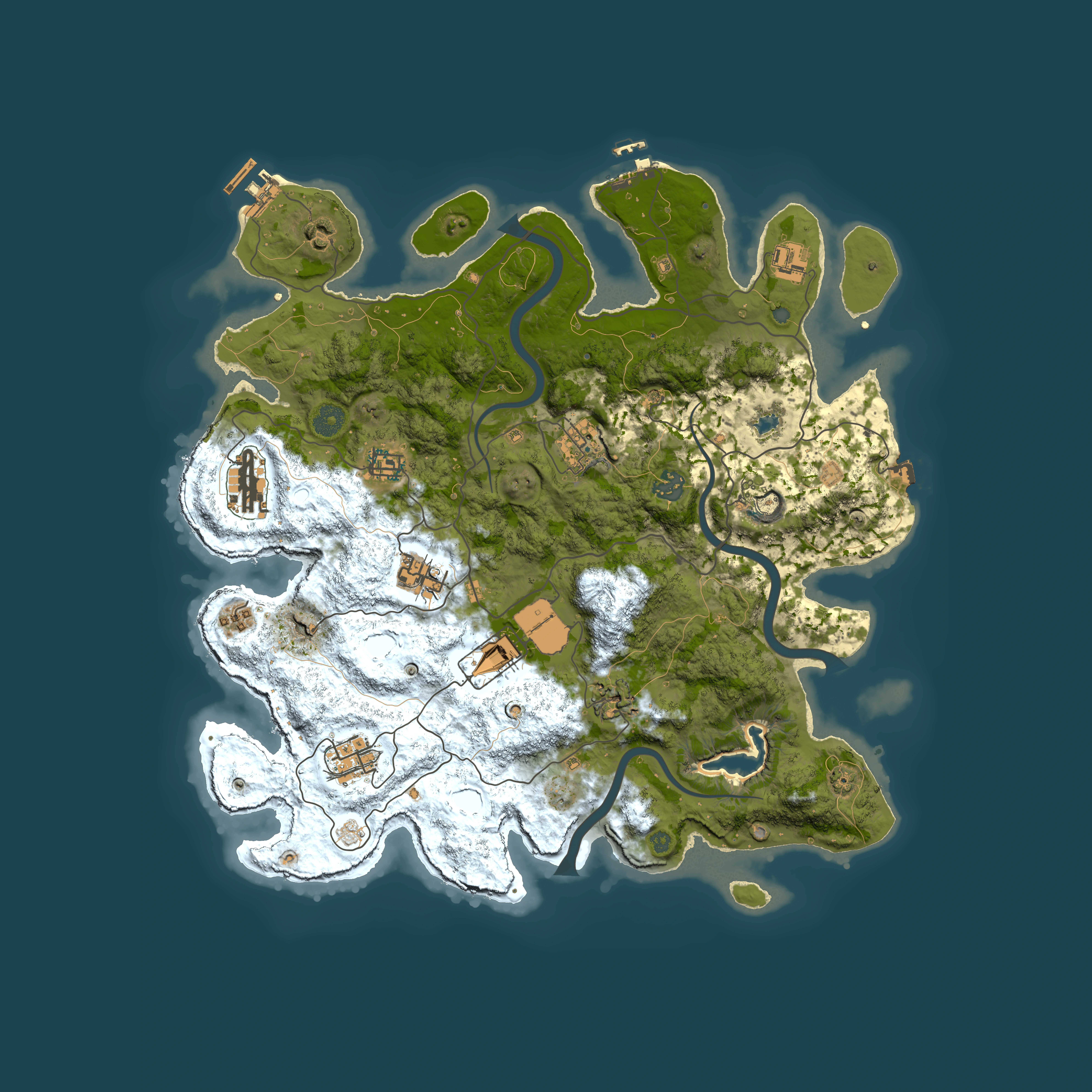 Full top-down render of Rust map seed 1807424015, 4000x4000m