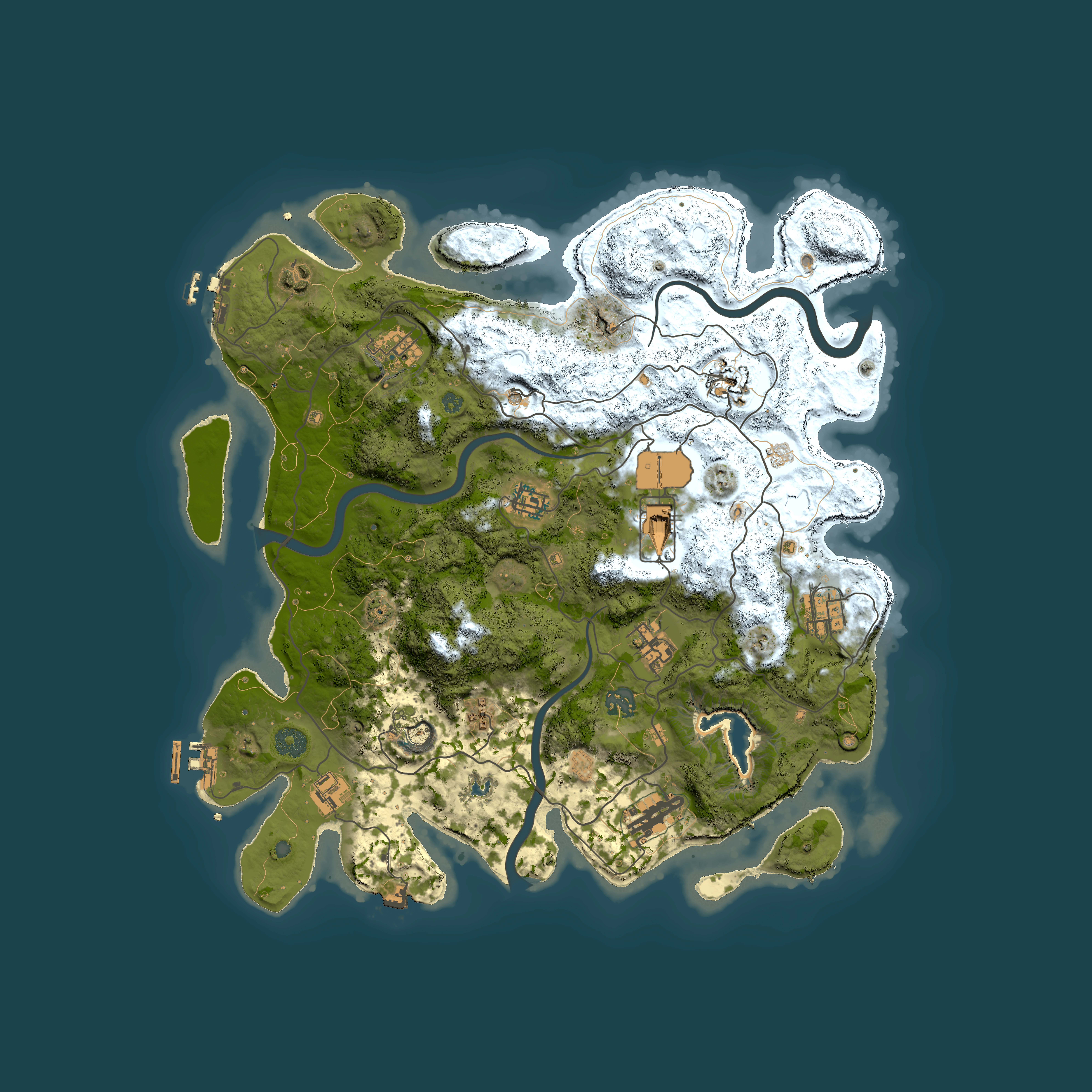 Full top-down render of Rust map seed 1078543817, 4000x4000m
