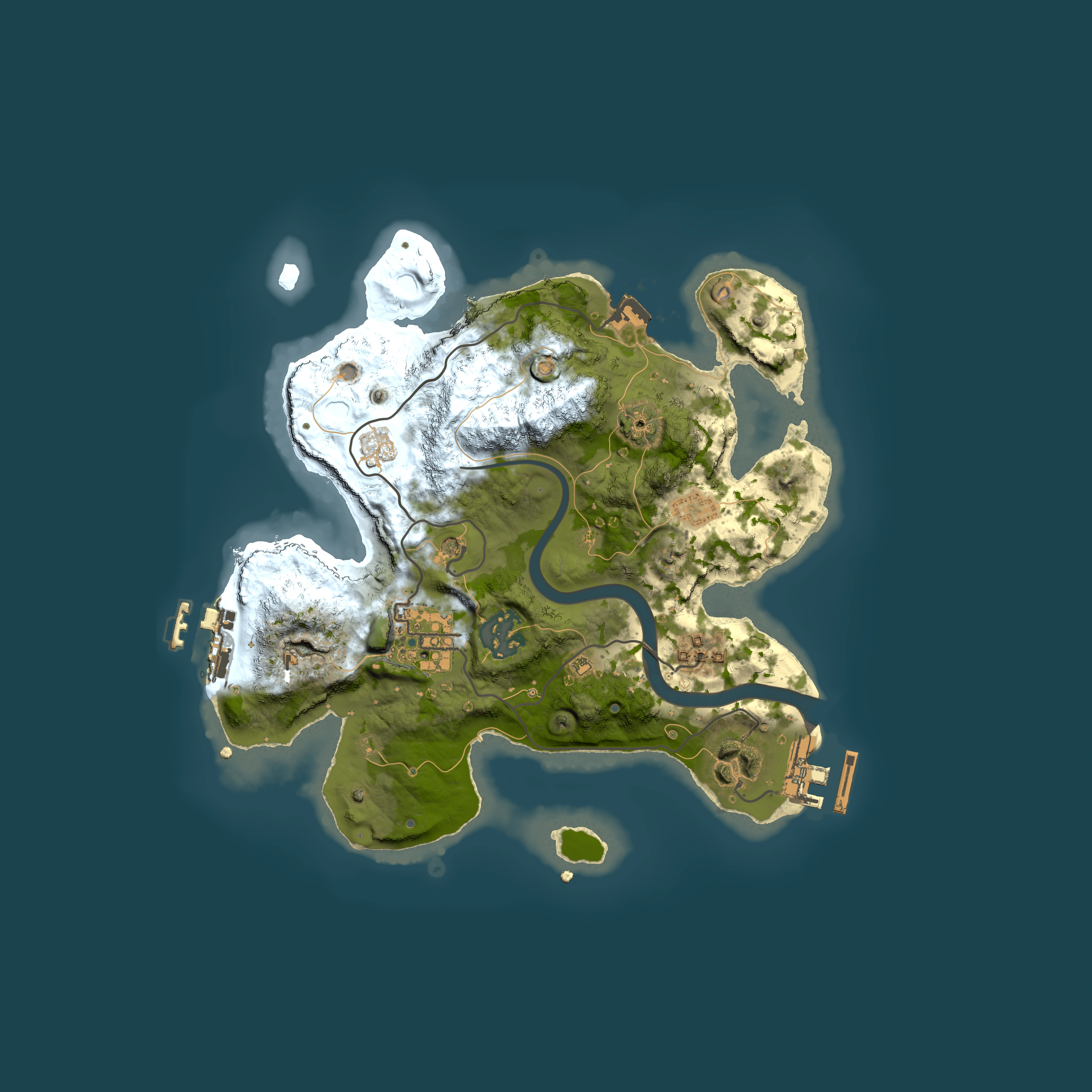 Full top-down render of Rust map seed 350562122, 2500x2500m