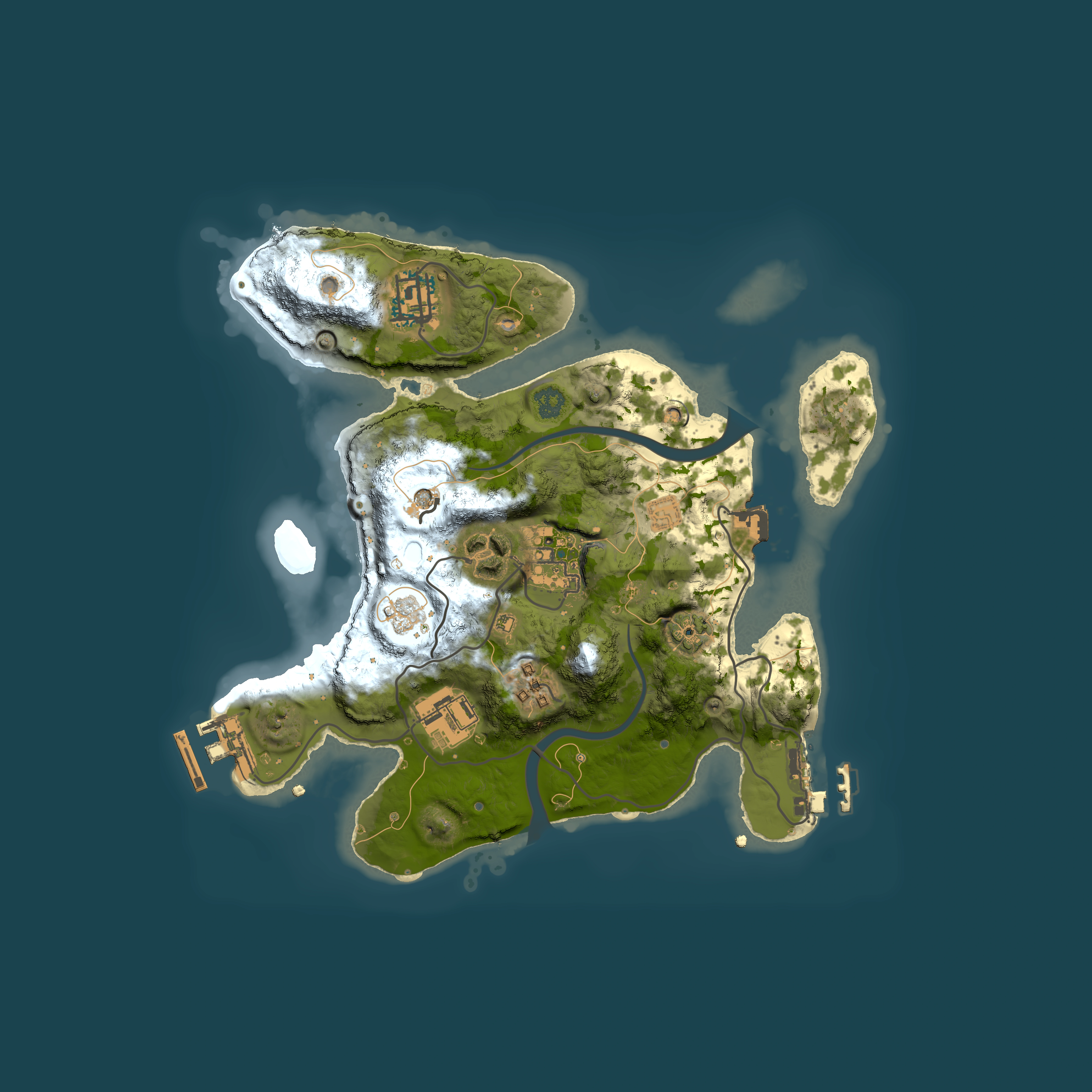 Full top-down render of Rust map seed 575678024, 2500x2500m