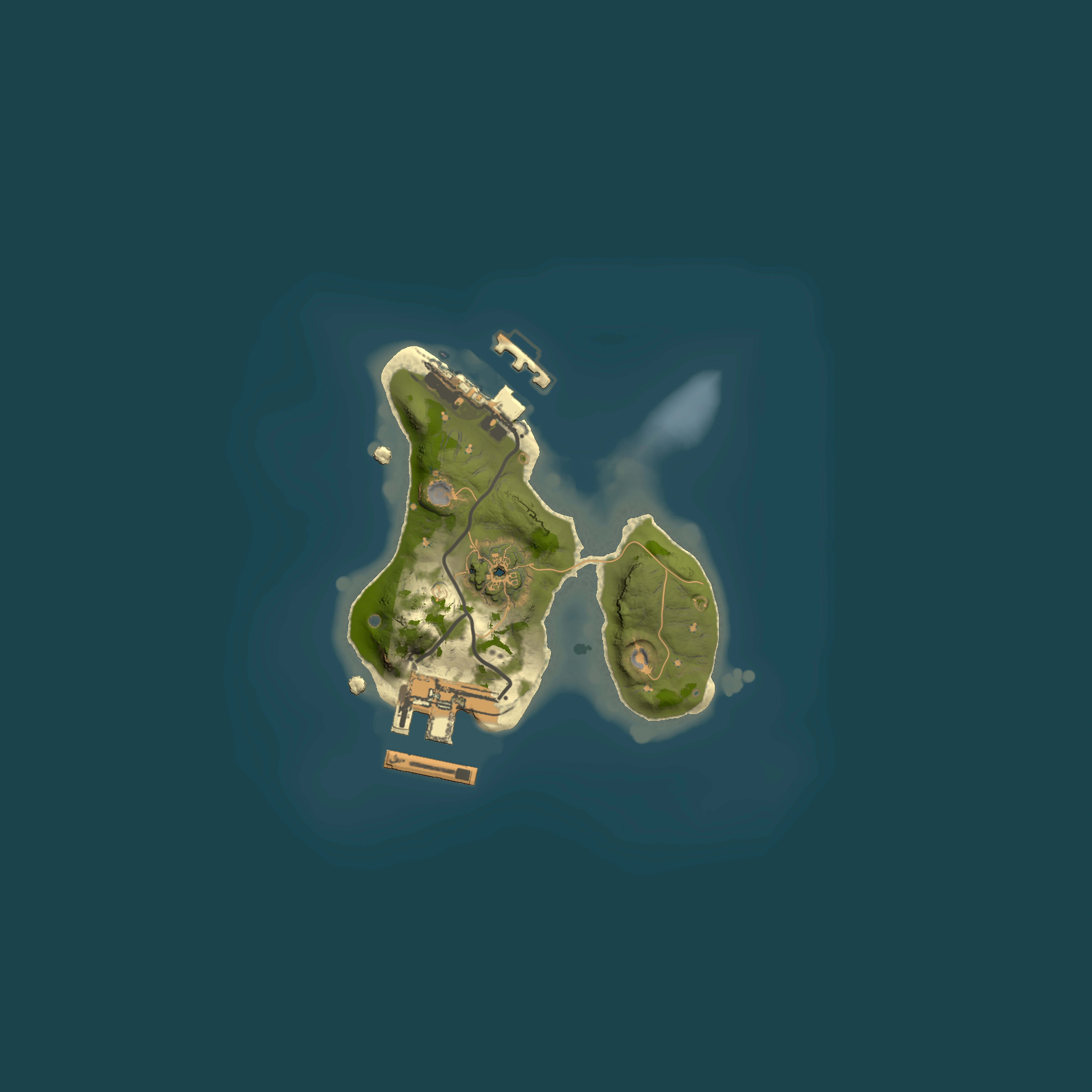 Full top-down render of Rust map seed 1133568871, 1500x1500m