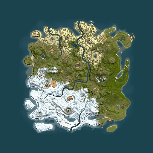 Rust map seed 1364123490, 4500x4500m top-down preview